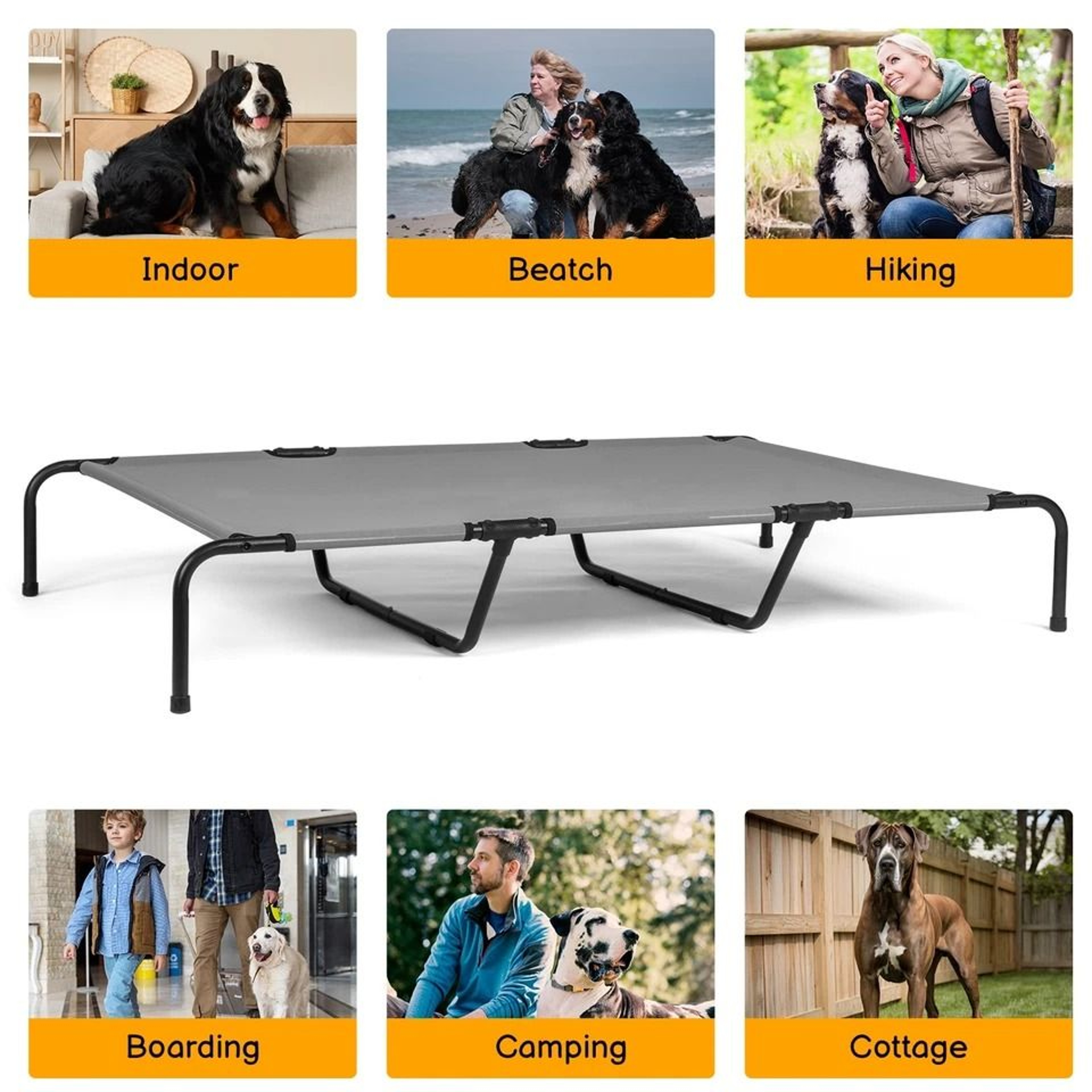 Elevated Dog Bed Durable Raised Pet Cot For Indoor  Outdoor Use 2