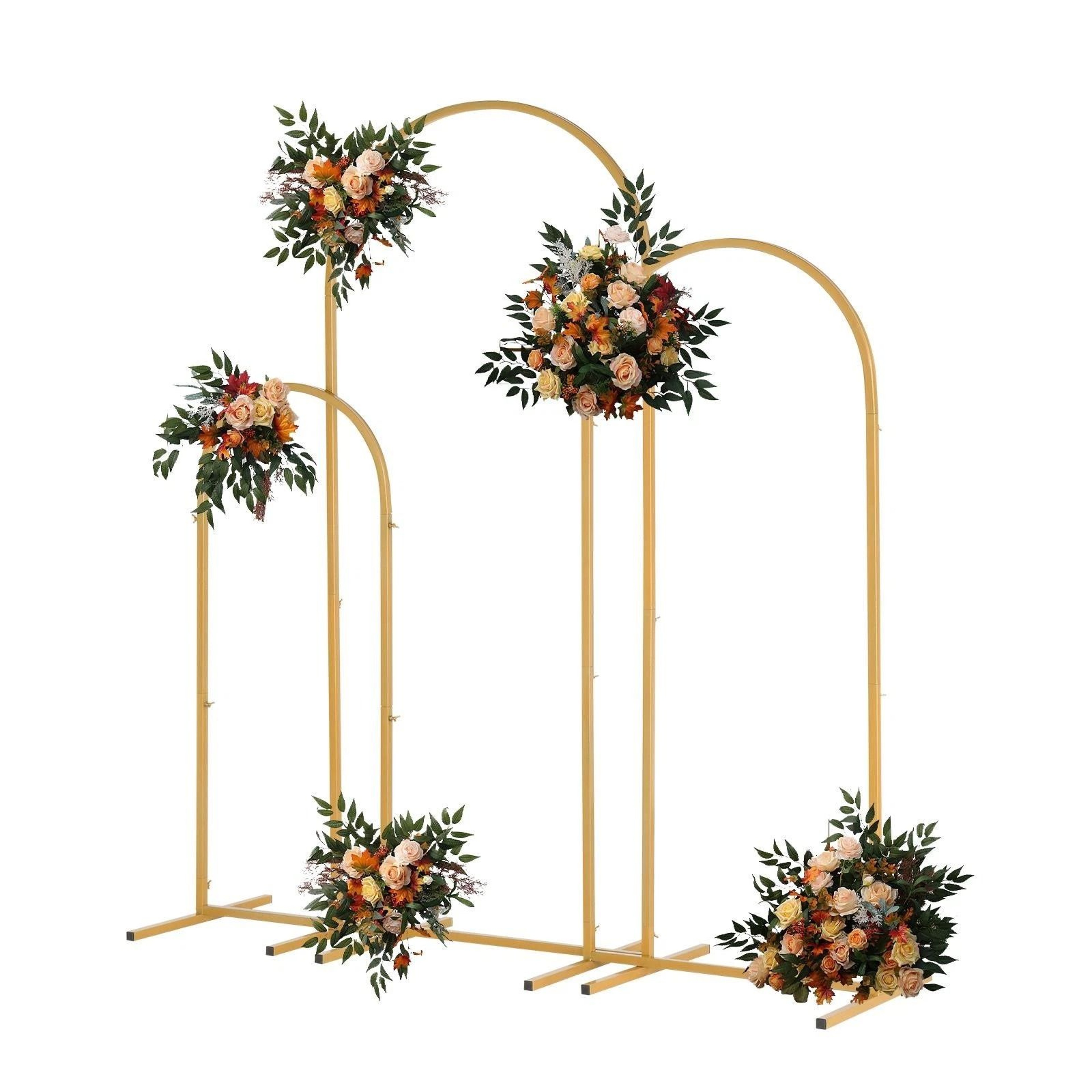 Gold Wedding Arch Backdrop Stand Piece Metal Arch For Party  Events 15