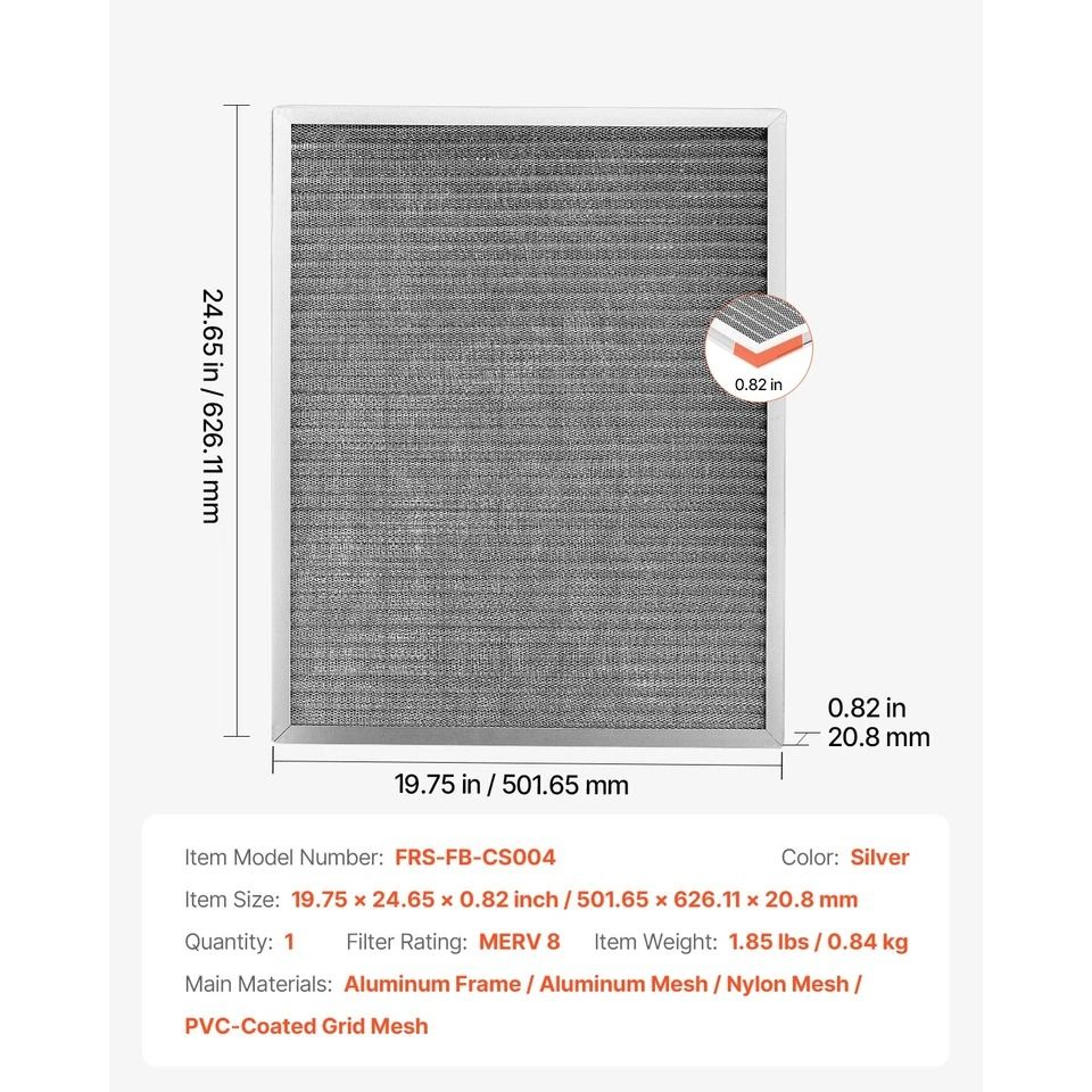 Permanent Washable Electrostatic Furnace AC Air Filter MERV EcoFriendly Durable And Efficient 6