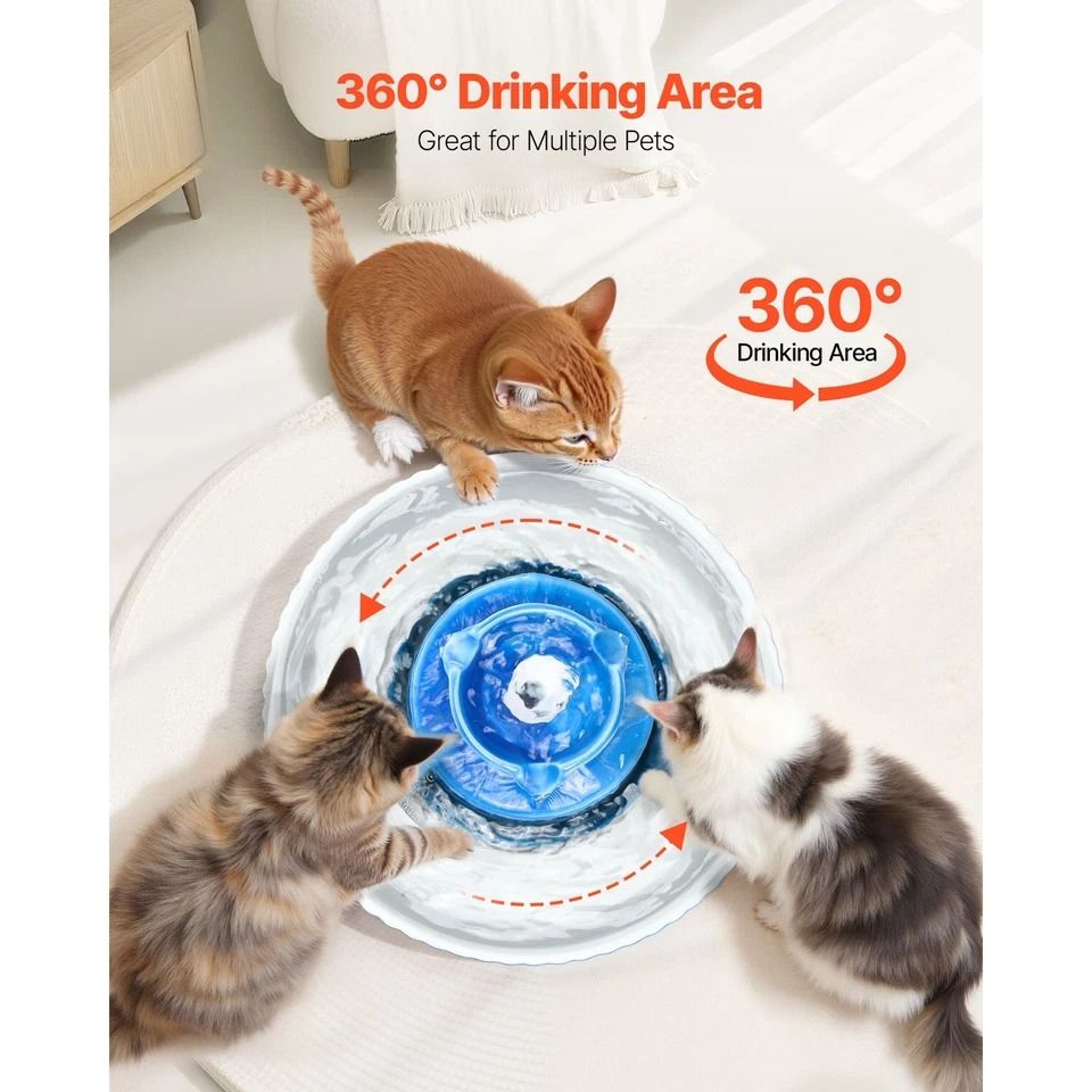 Ceramic Pet Water Fountain Cupcake Fountain For Cats  Dogs UltraQuiet Easy To Clean 3