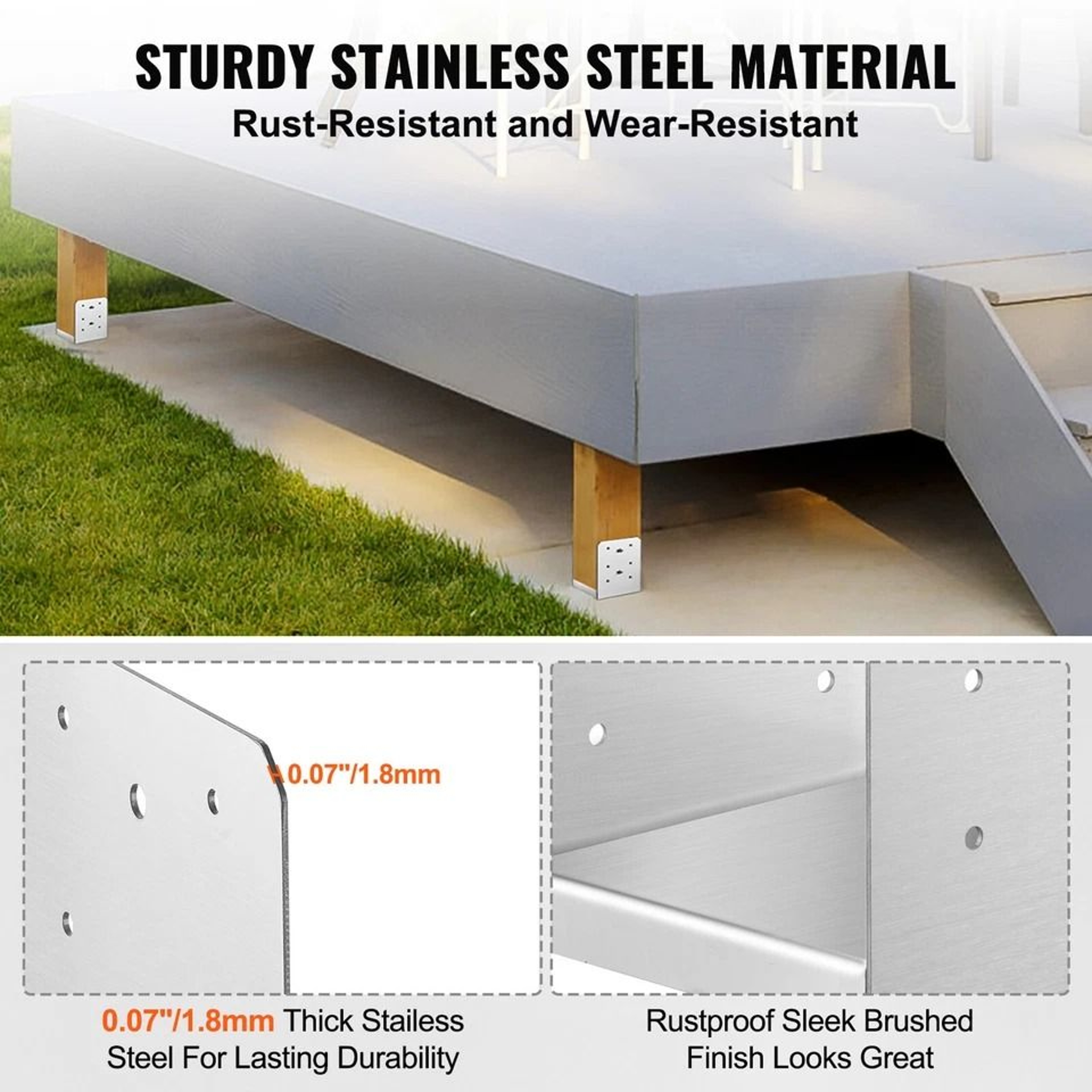 Adjustable 6x6 Concrete Deck Post Anchor Base Metal Bracket Heavy Duty Support For Decks  Railings 1