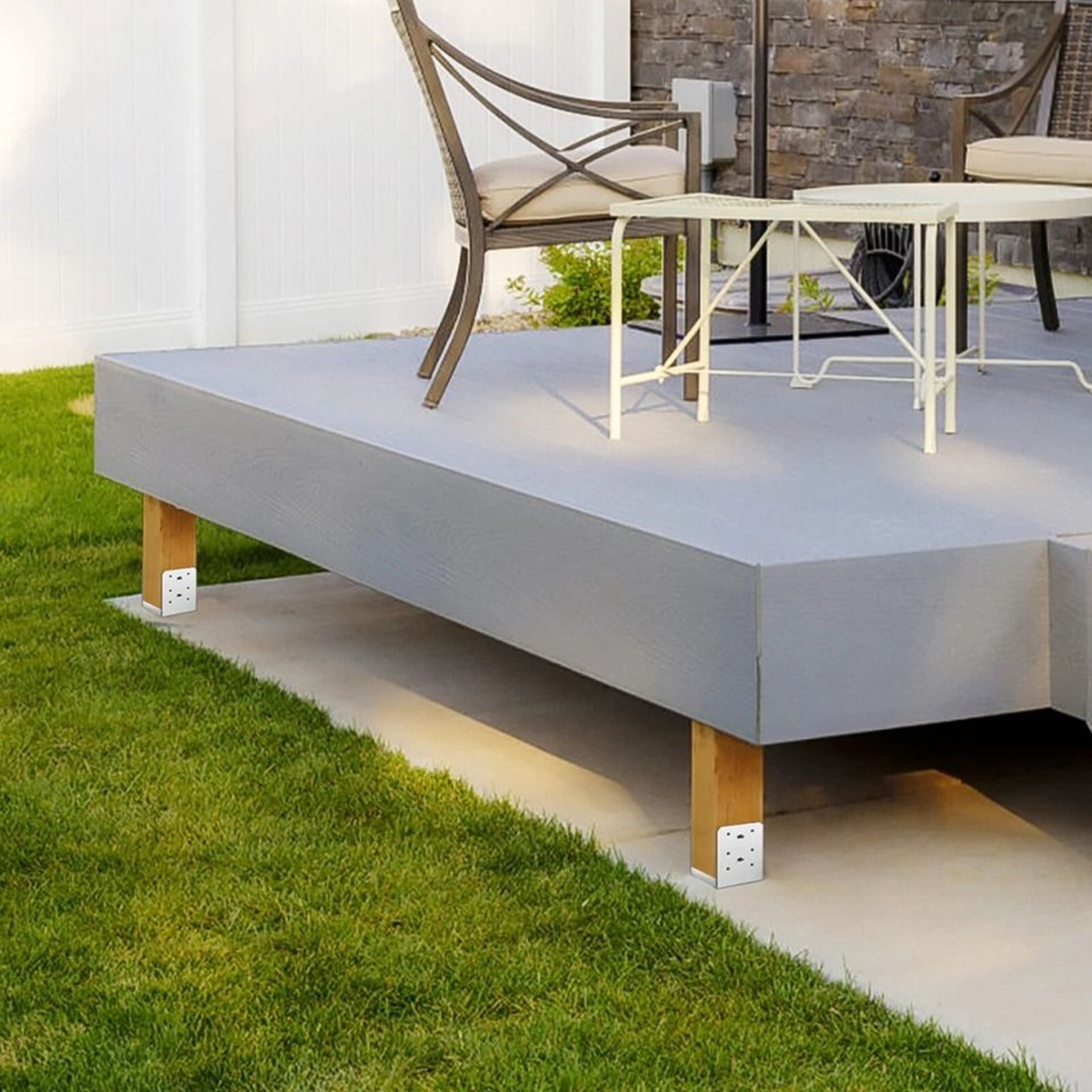 Adjustable 6x6 Concrete Deck Post Anchor Base Metal Bracket Heavy Duty Support For Decks  Railings 5