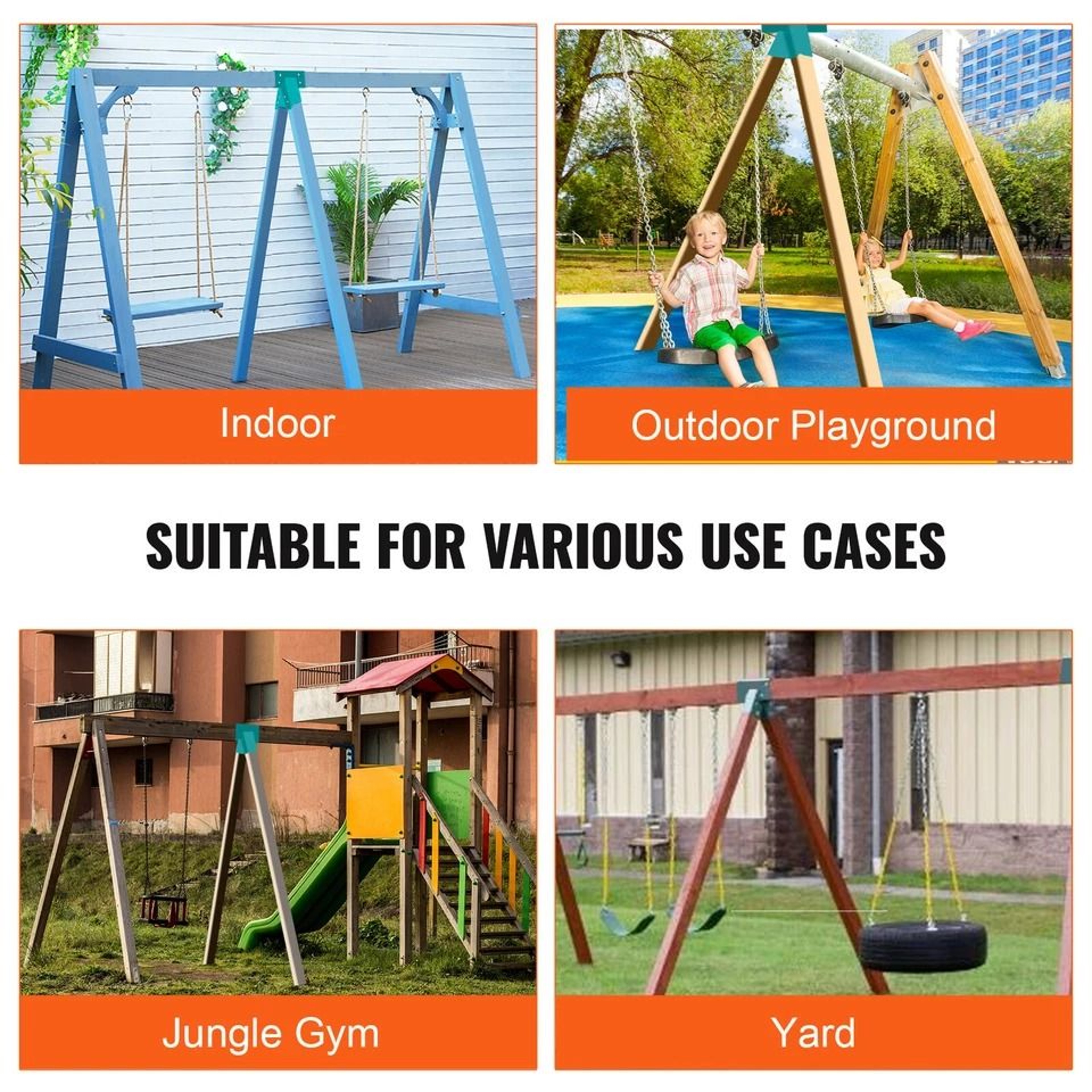 HeavyDuty AFrame Brackets For Swing Set With Mounting Hardware Stable EasytoInstall Frame Support 4