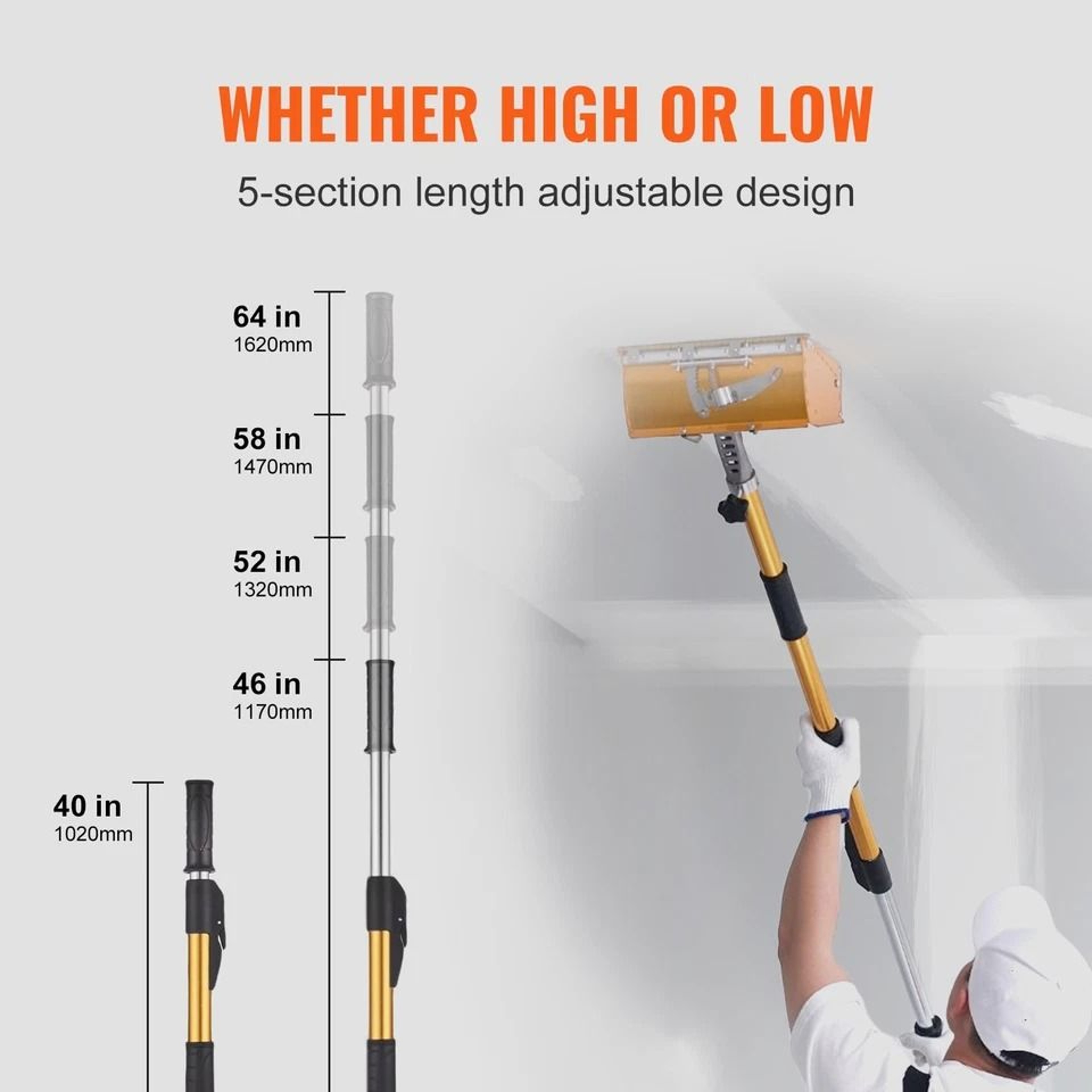 Extendable Drywall Flat Box Handle With Ergonomic Grip For Taping  Finishing 3
