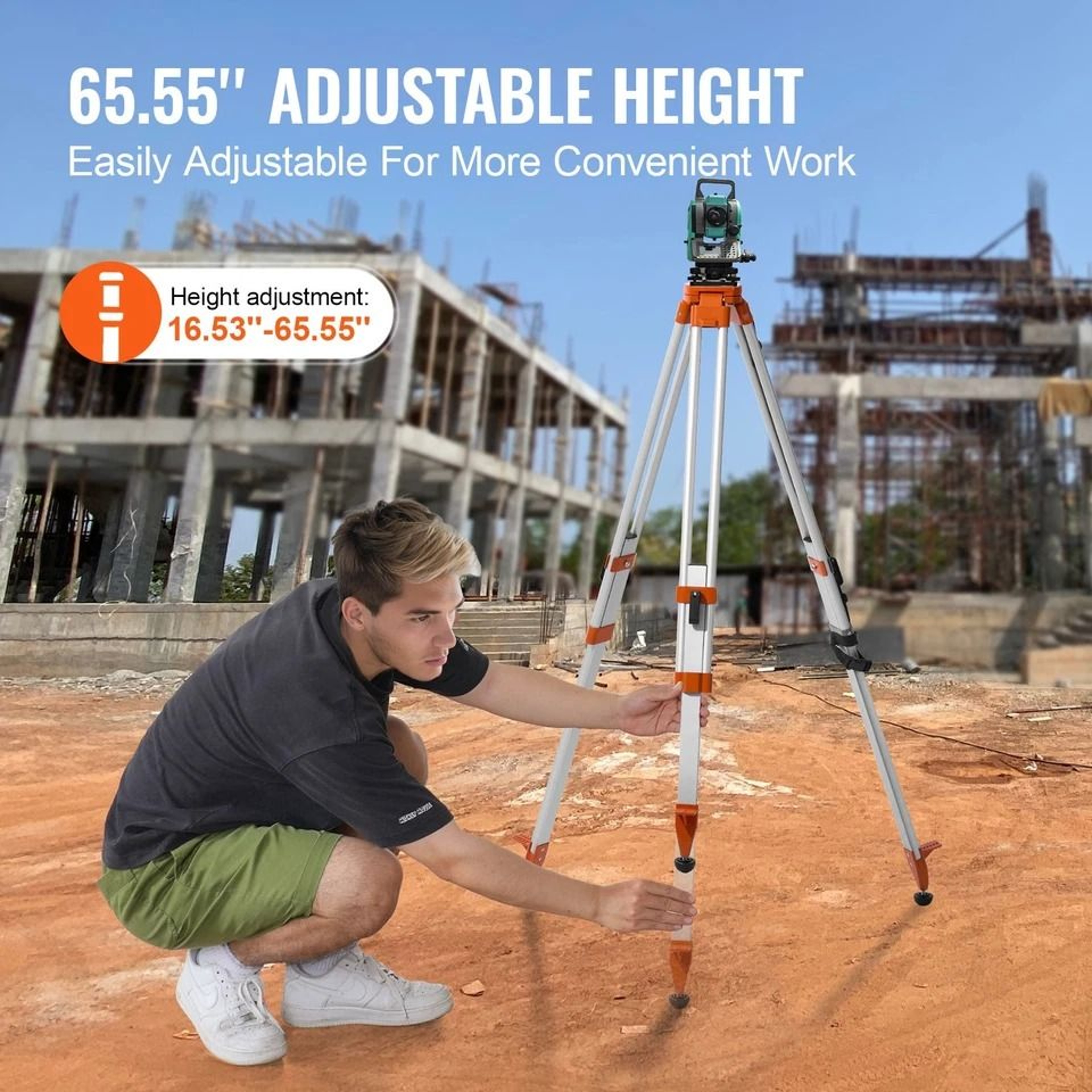 Laser Level Tripod Stand With Thread Adjustable Height 5