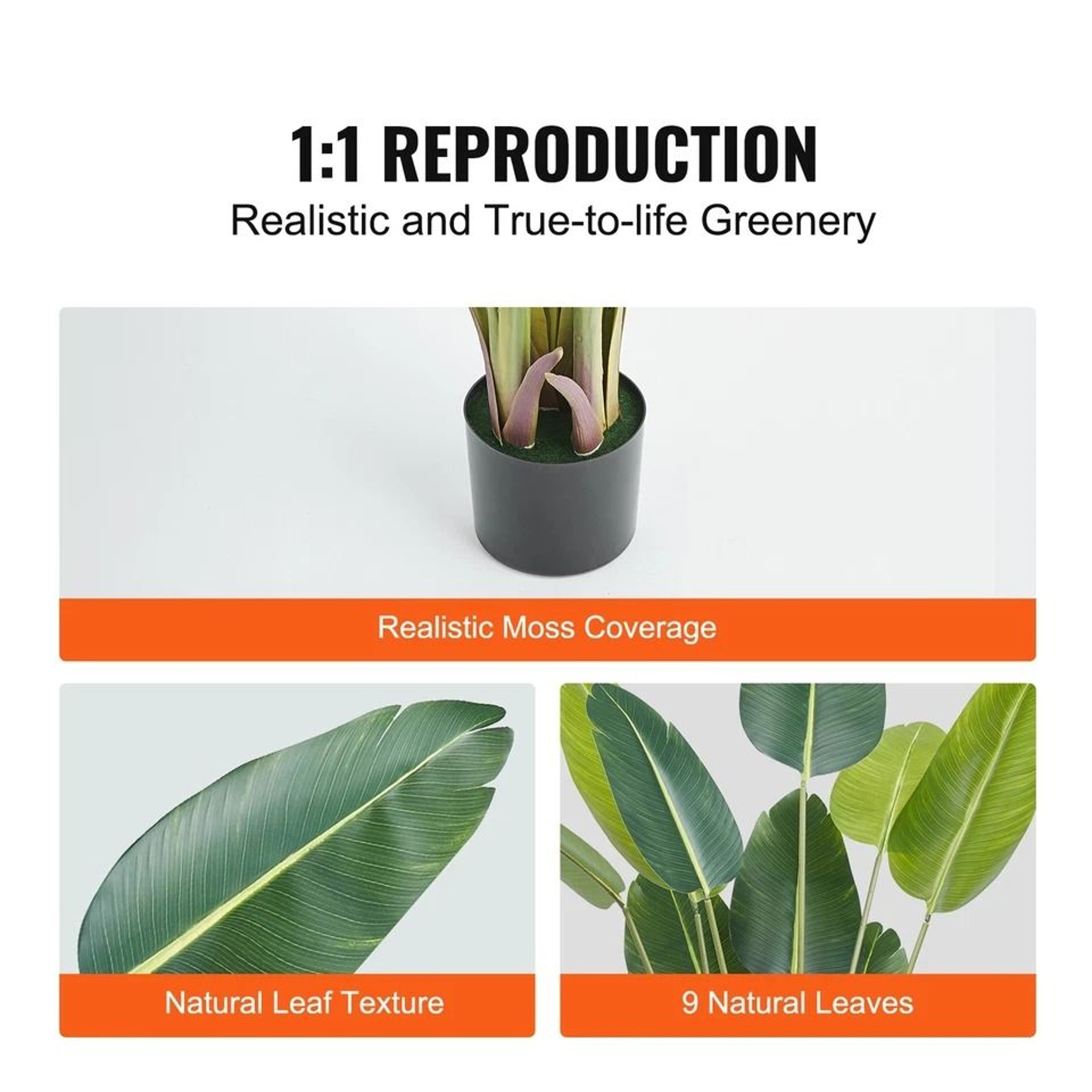 Artificial Birds Of Paradise Tree Realistic Faux Green Plant For Home  Office Decor 3