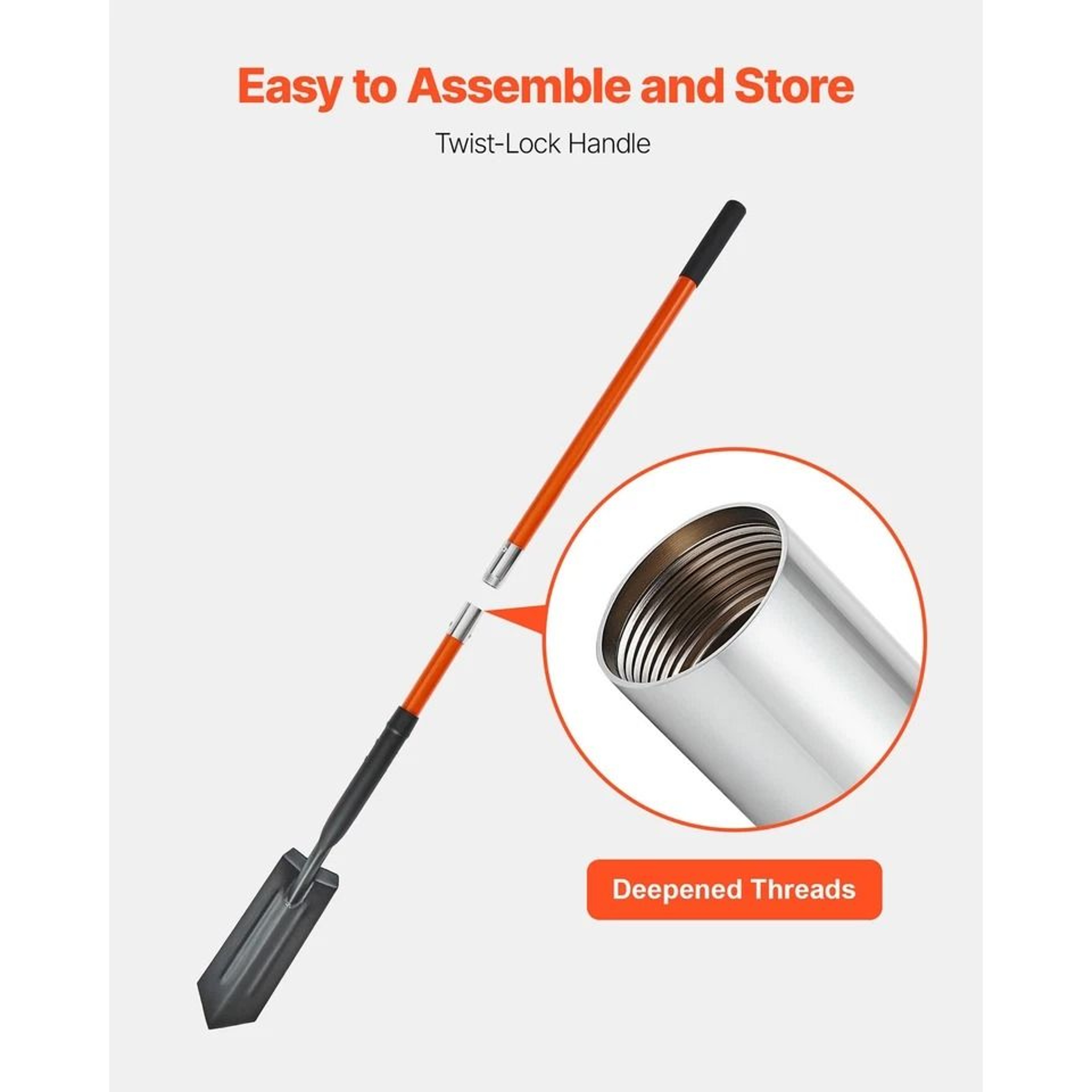 Trenching Shovel Fiberglass Handle Alloy Steel Blade For Efficient Digging 13