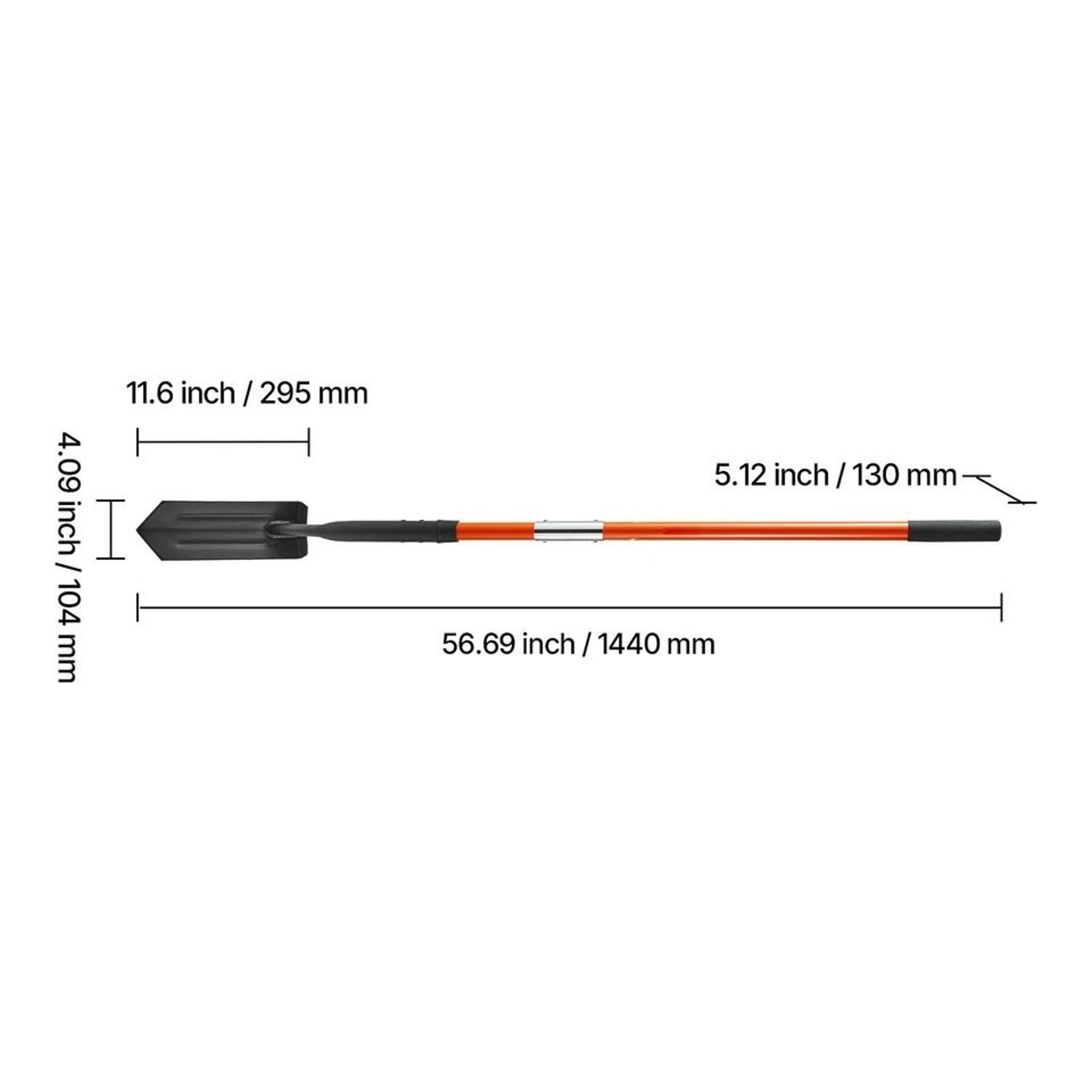 Trenching Shovel Fiberglass Handle Alloy Steel Blade For Efficient Digging 15