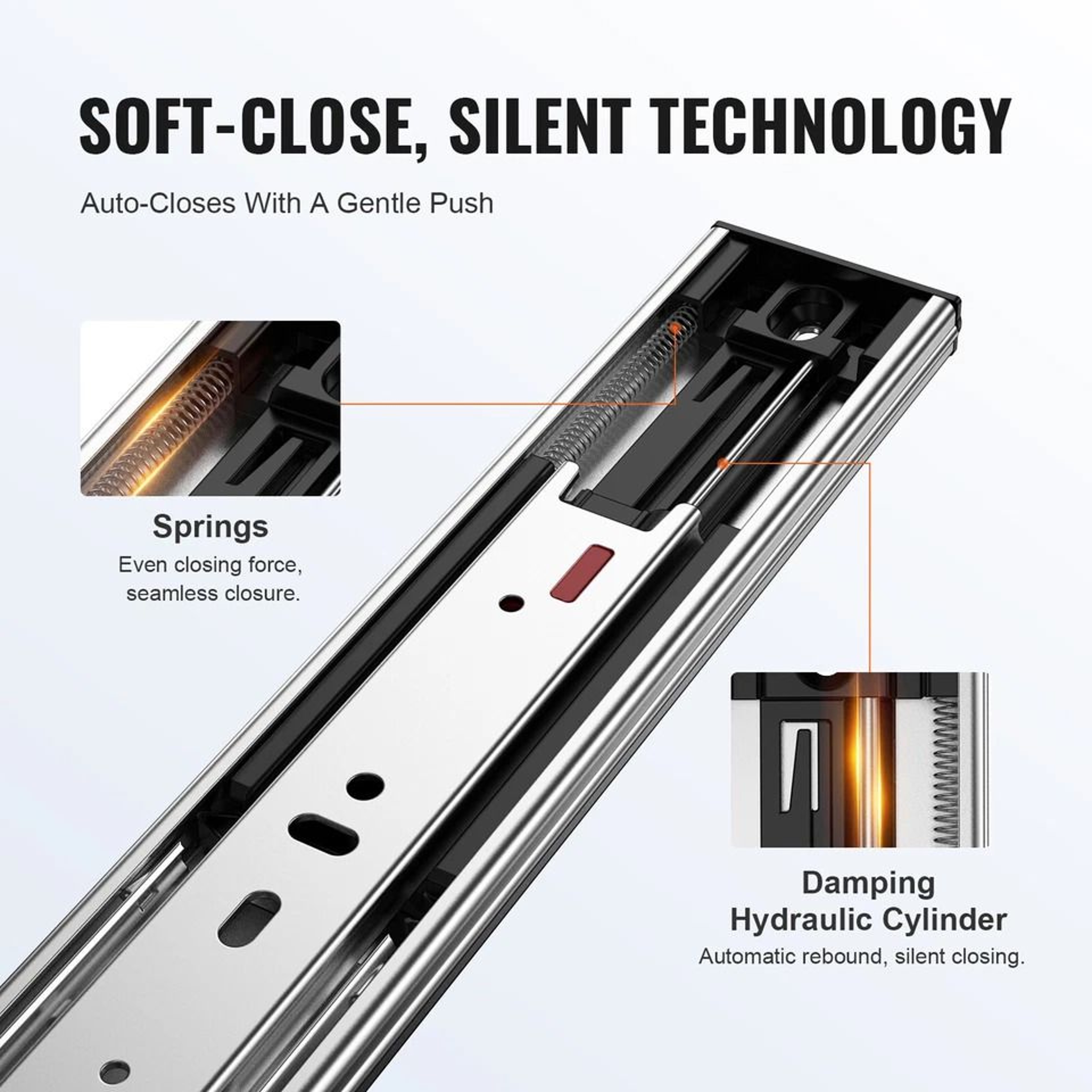 SoftClose Drawer Slides With Ball Bearing Full Extension 1