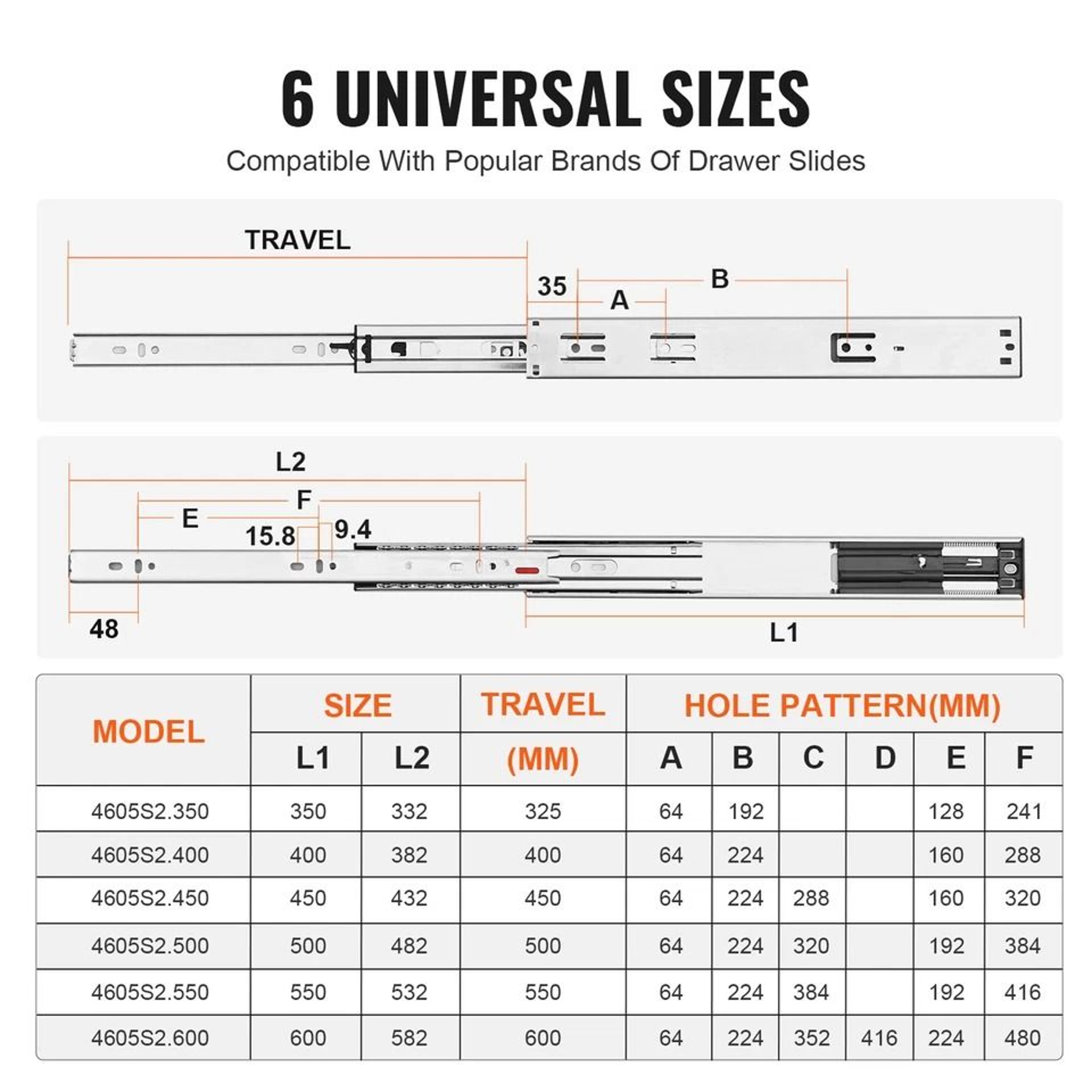 SoftClose Drawer Slides With Ball Bearing Full Extension 3