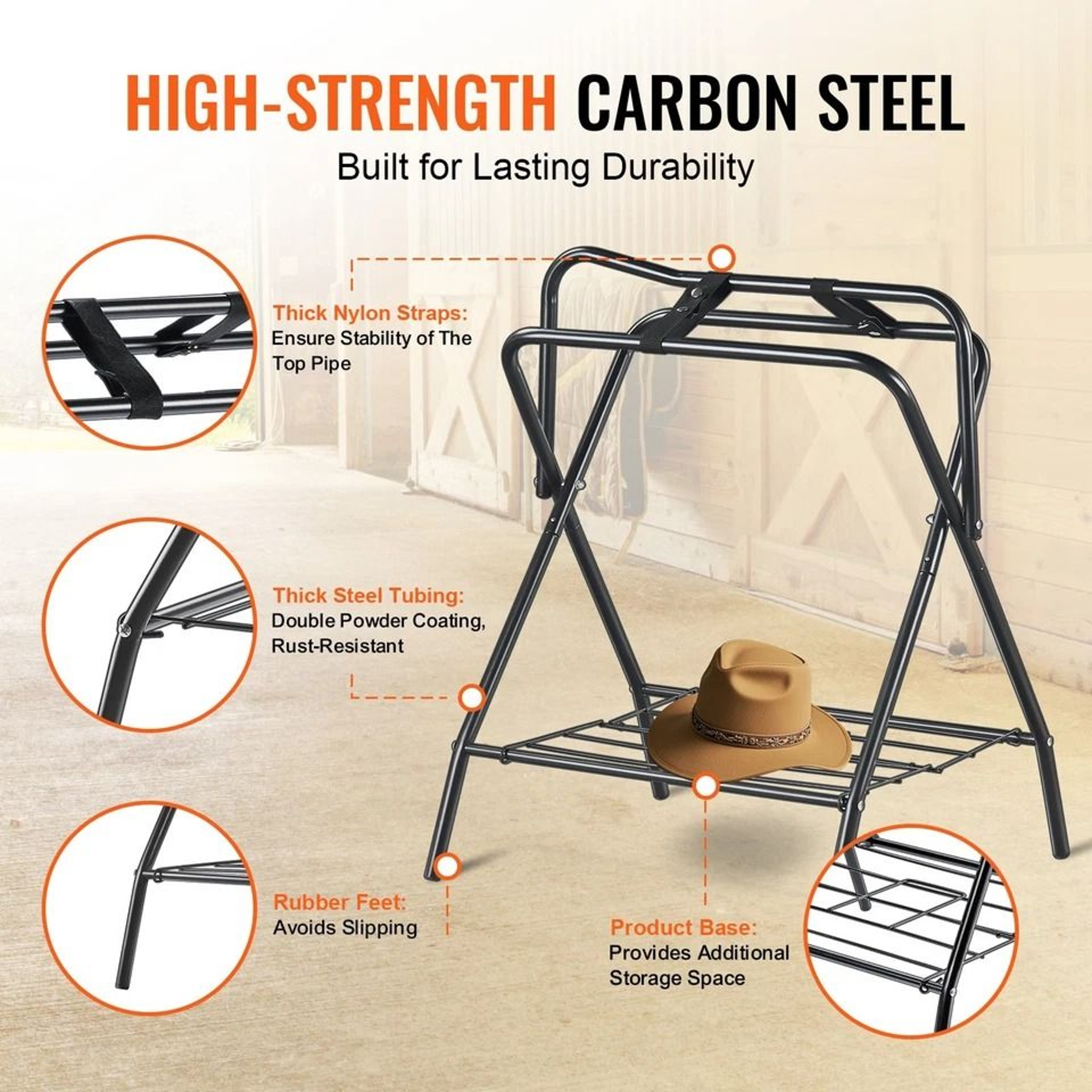 Folding Saddle Rack Portable Horse Saddle Stand For Easy Storage 2