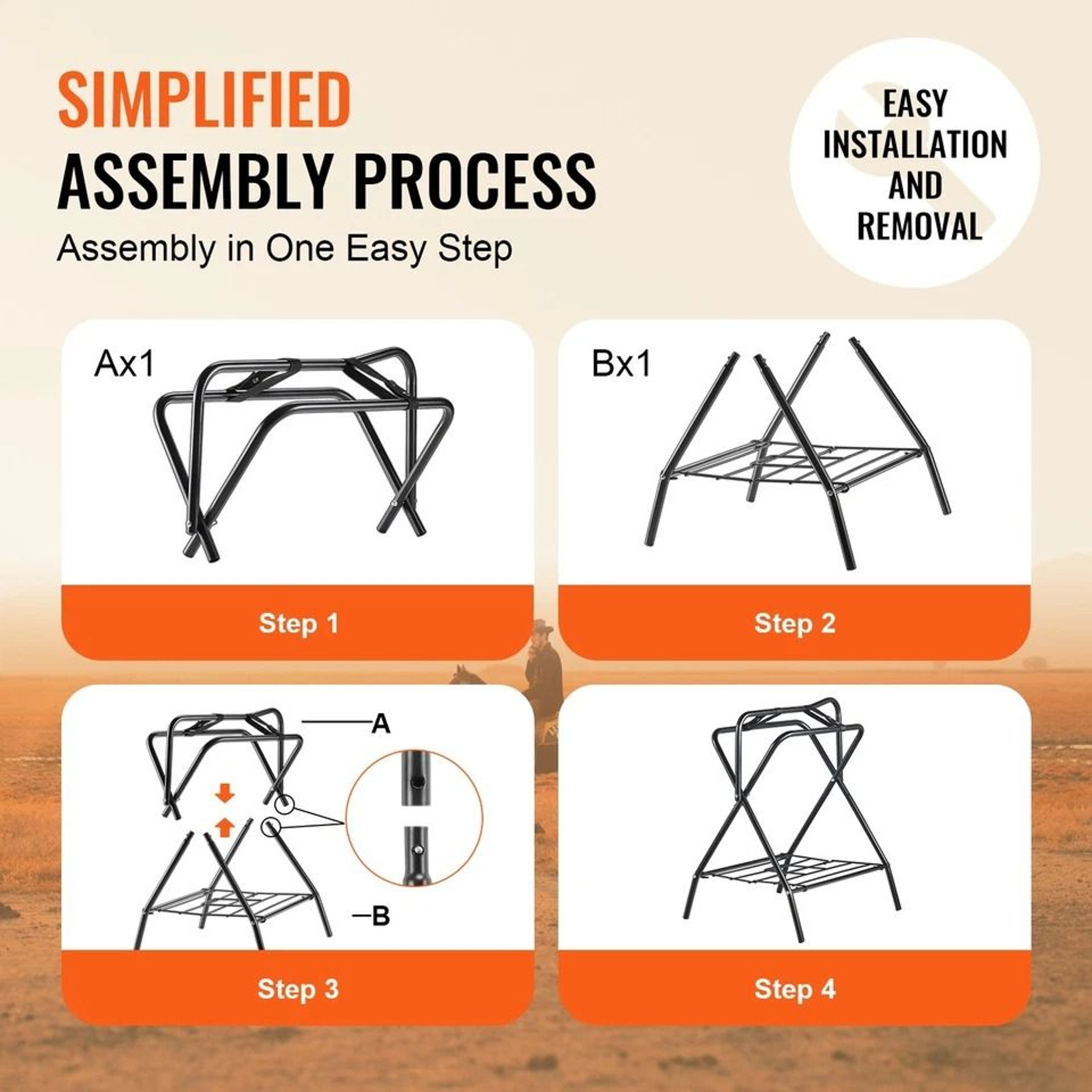 Folding Saddle Rack Portable Horse Saddle Stand For Easy Storage 3