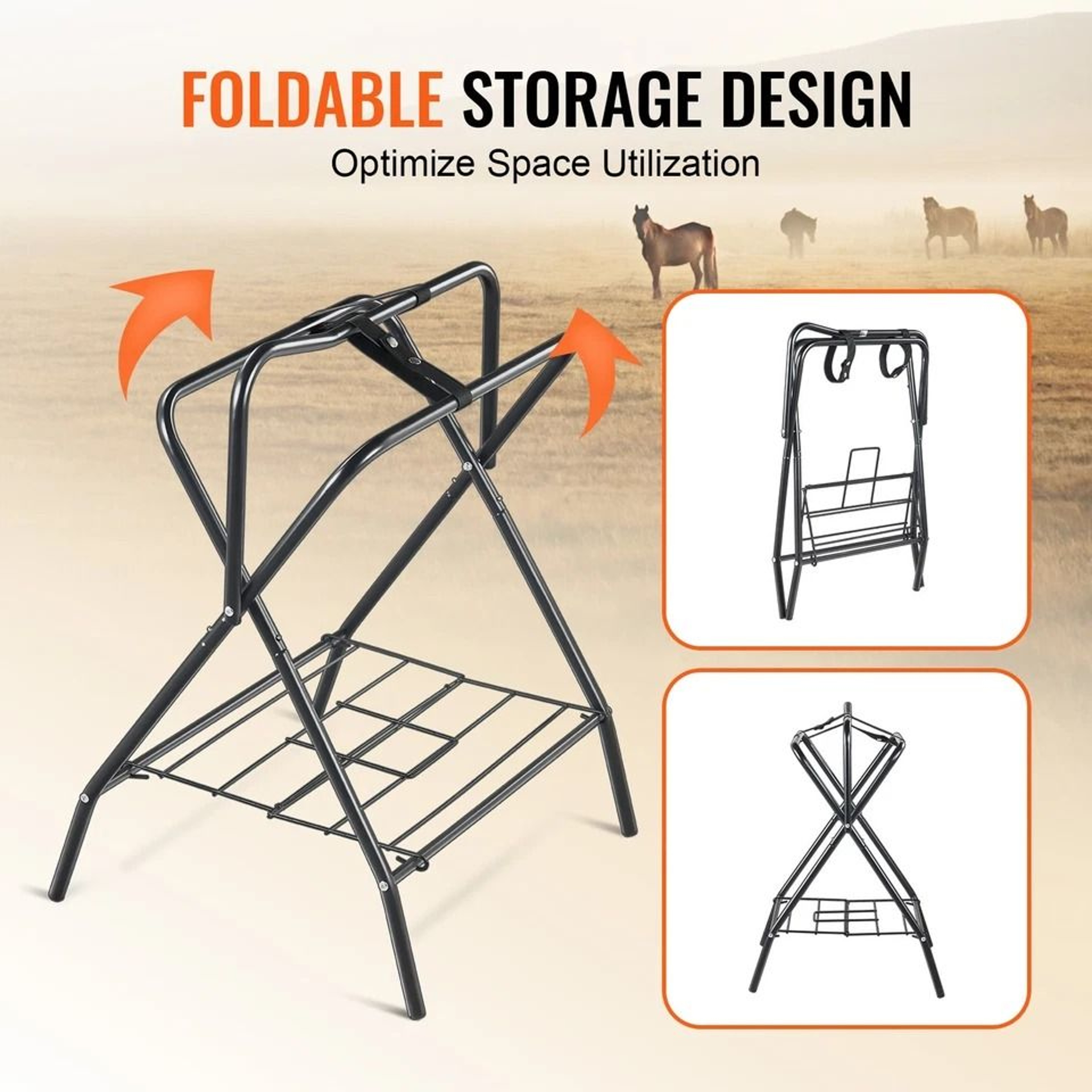 Folding Saddle Rack Portable Horse Saddle Stand For Easy Storage 4