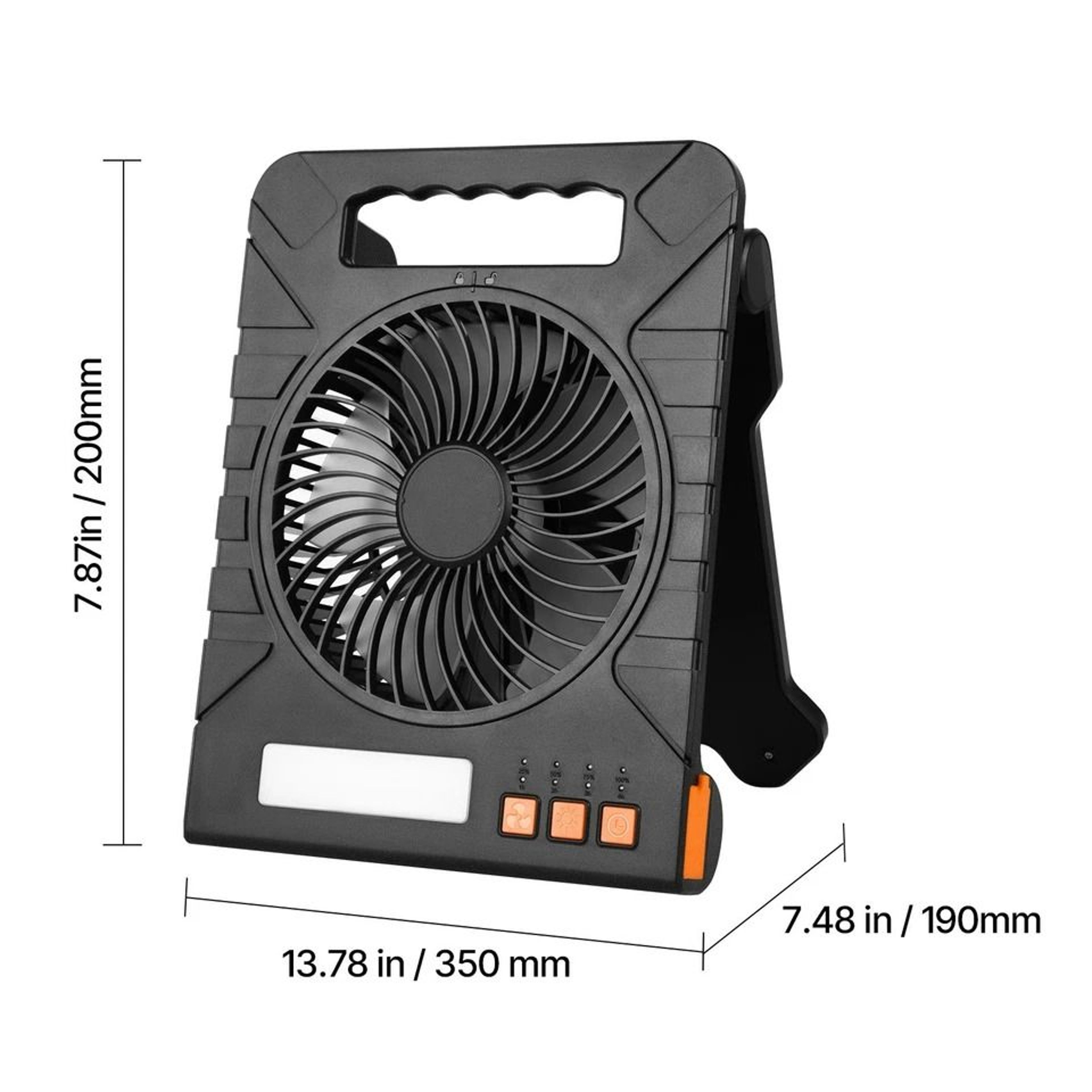 Solar Powered Fan With Rechargeable Battery  LED Light Portable  Cordless EcoFriendly Outdoor Fan 1