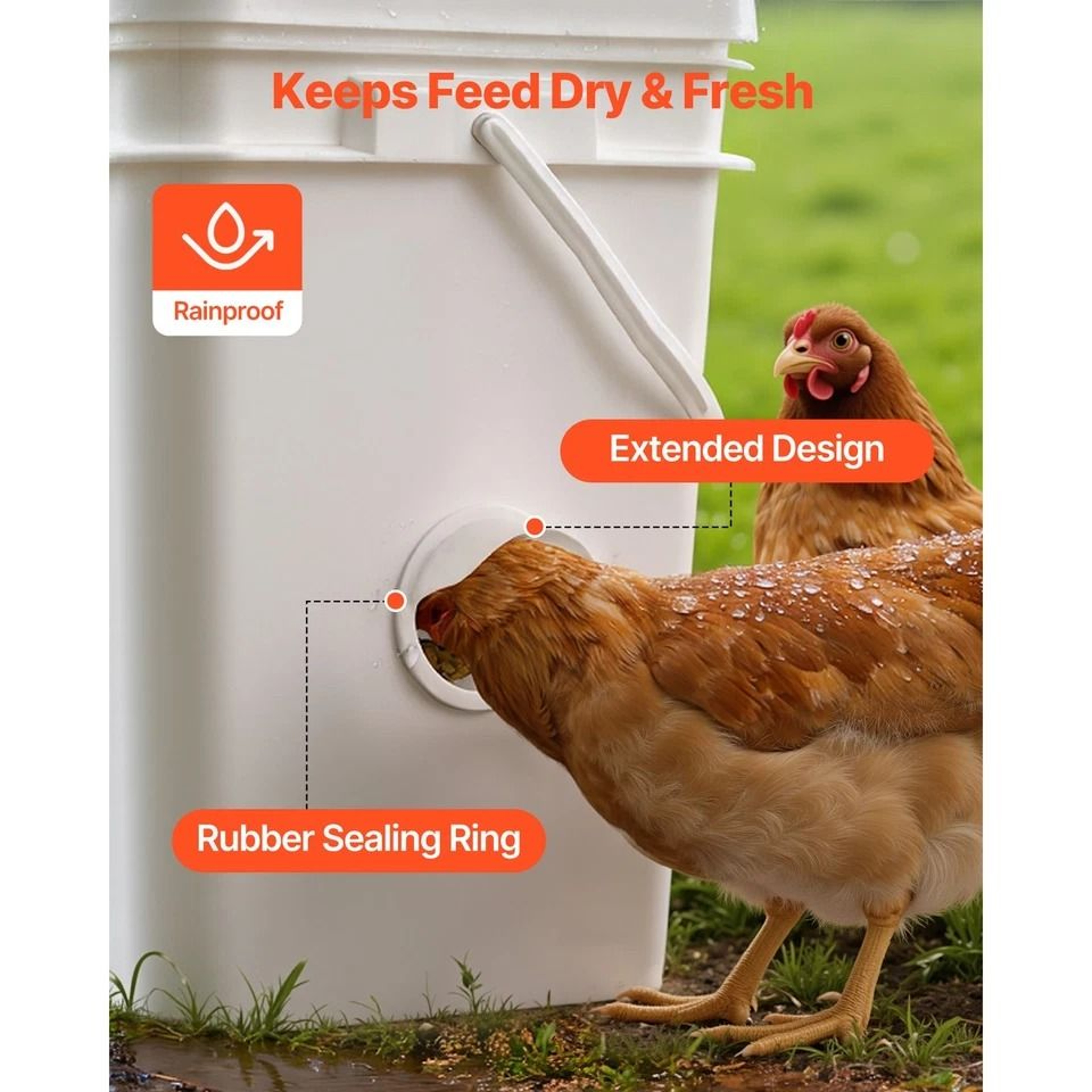 DIY Poultry Feeder With Rainproof Feed Ports For Automatic Feeding Ideal For Chicken Farms And Back 2