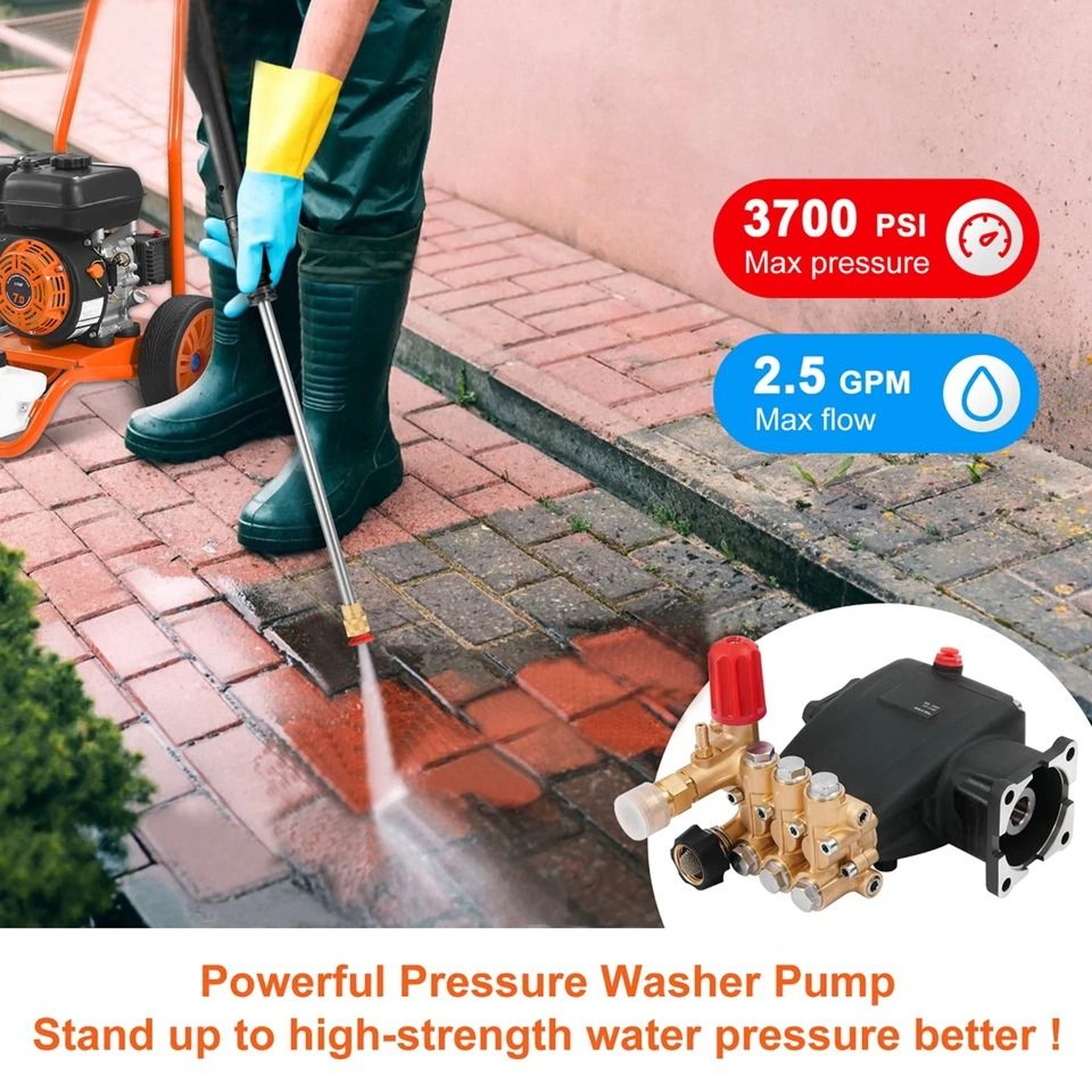 Pressure Washer Pump Horizontal PSI GPM For HighPowered Cleaning 1