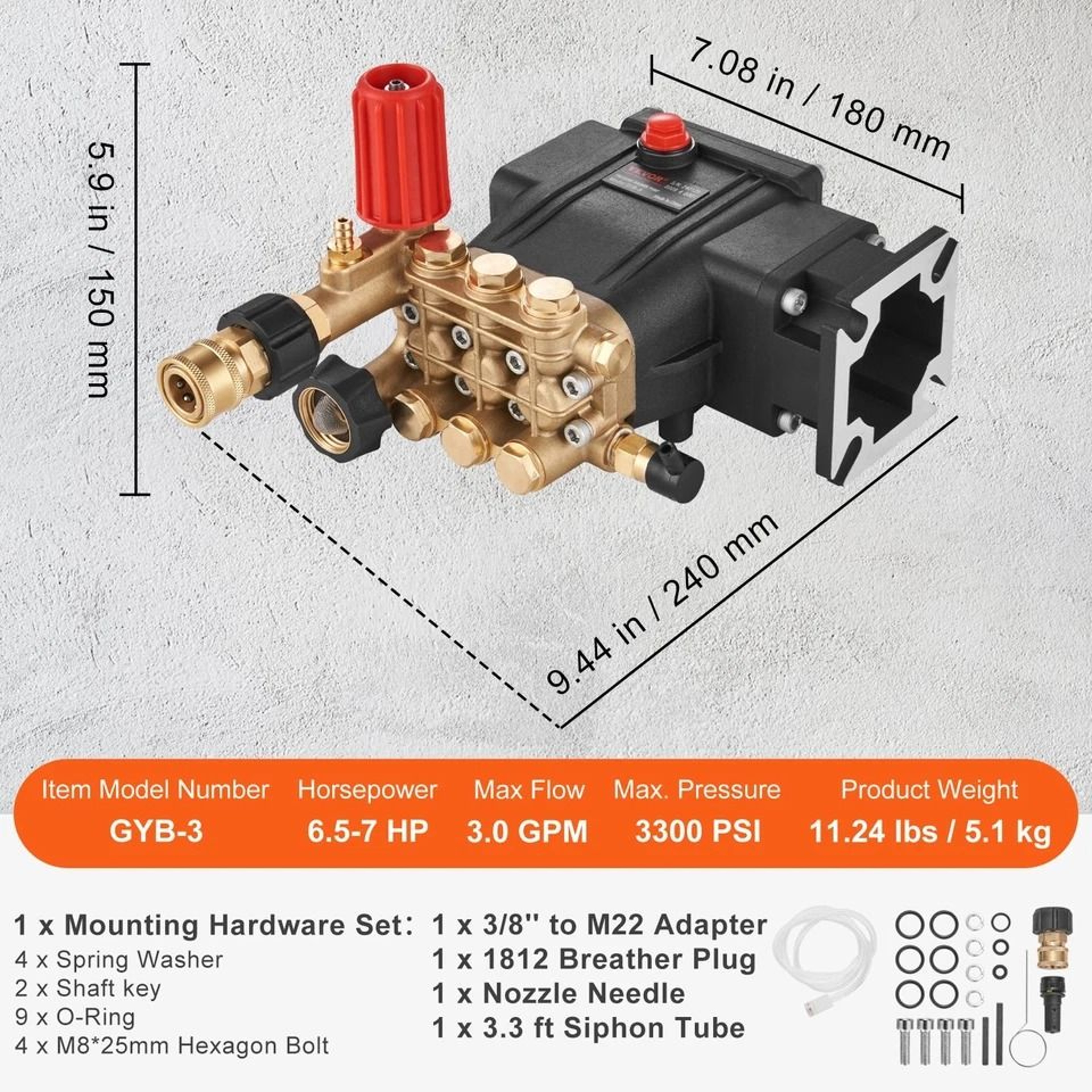 Pressure Washer Pump Horizontal PSI GPM For HighPowered Cleaning 4