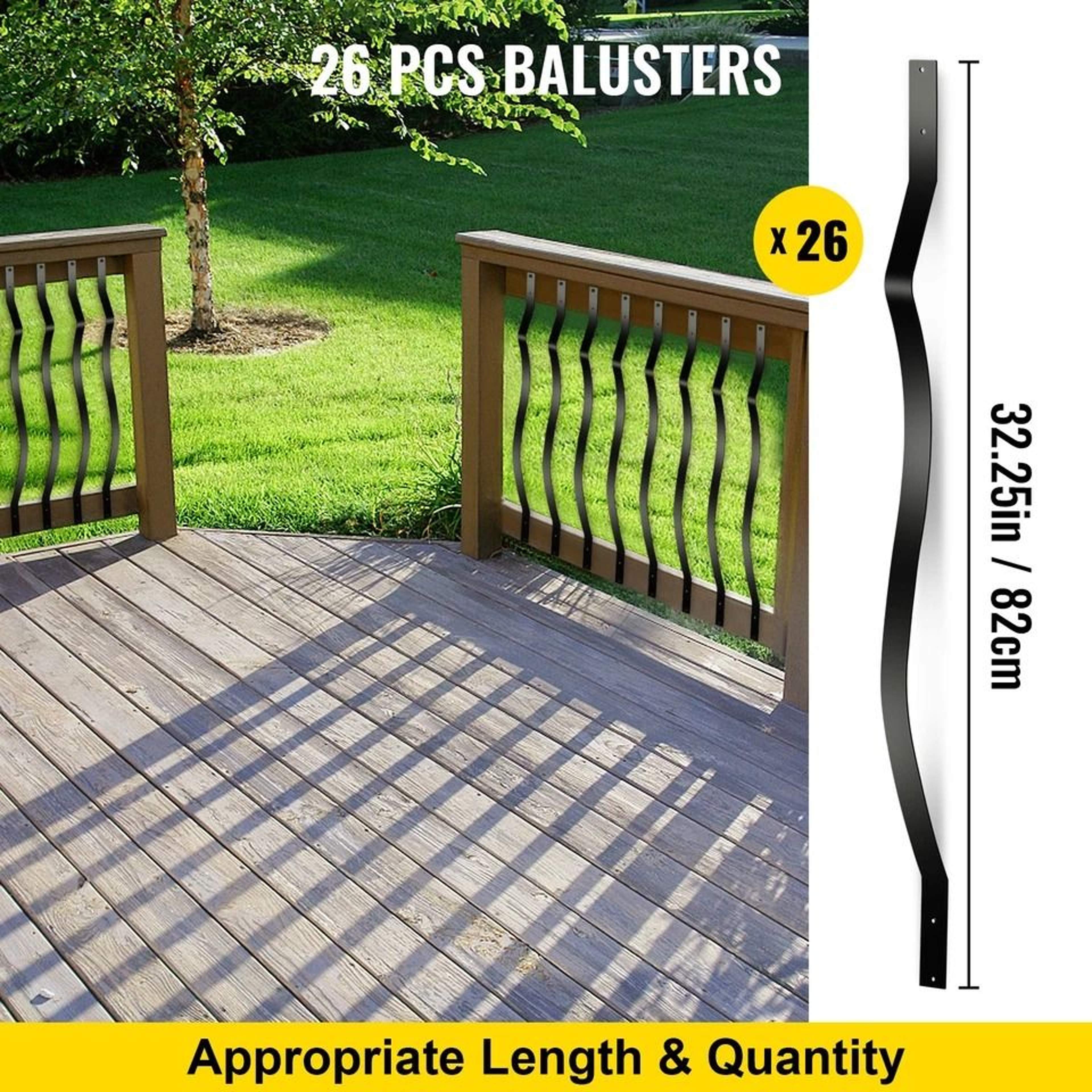 Deck Balusters Metal Deck Spindles Iron Stair Railing Outdoor Balcony Decorative Spindles 1