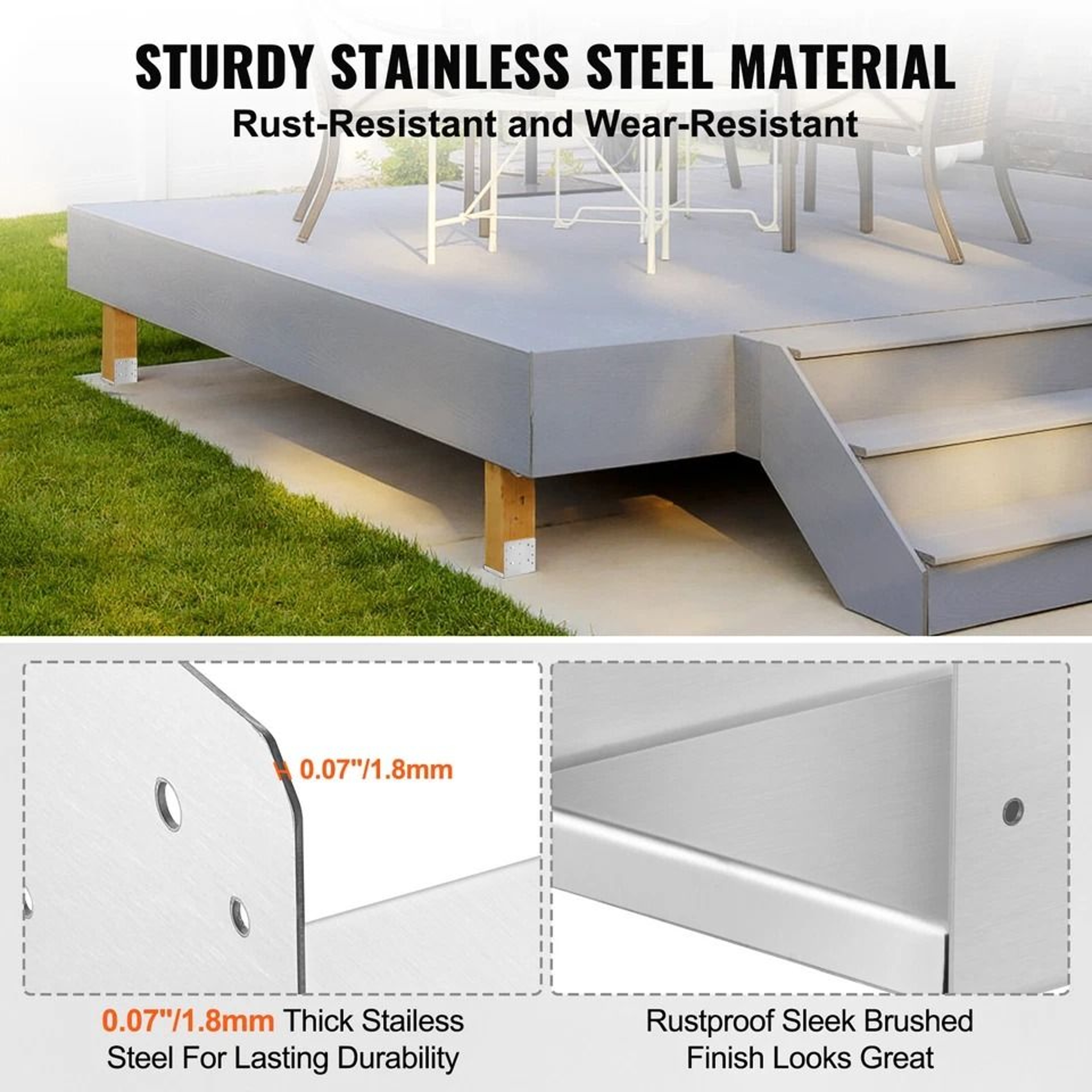 Adjustable Post Base Concrete Deck Post Anchor Bracket For Strong Stable Deck Construction 1