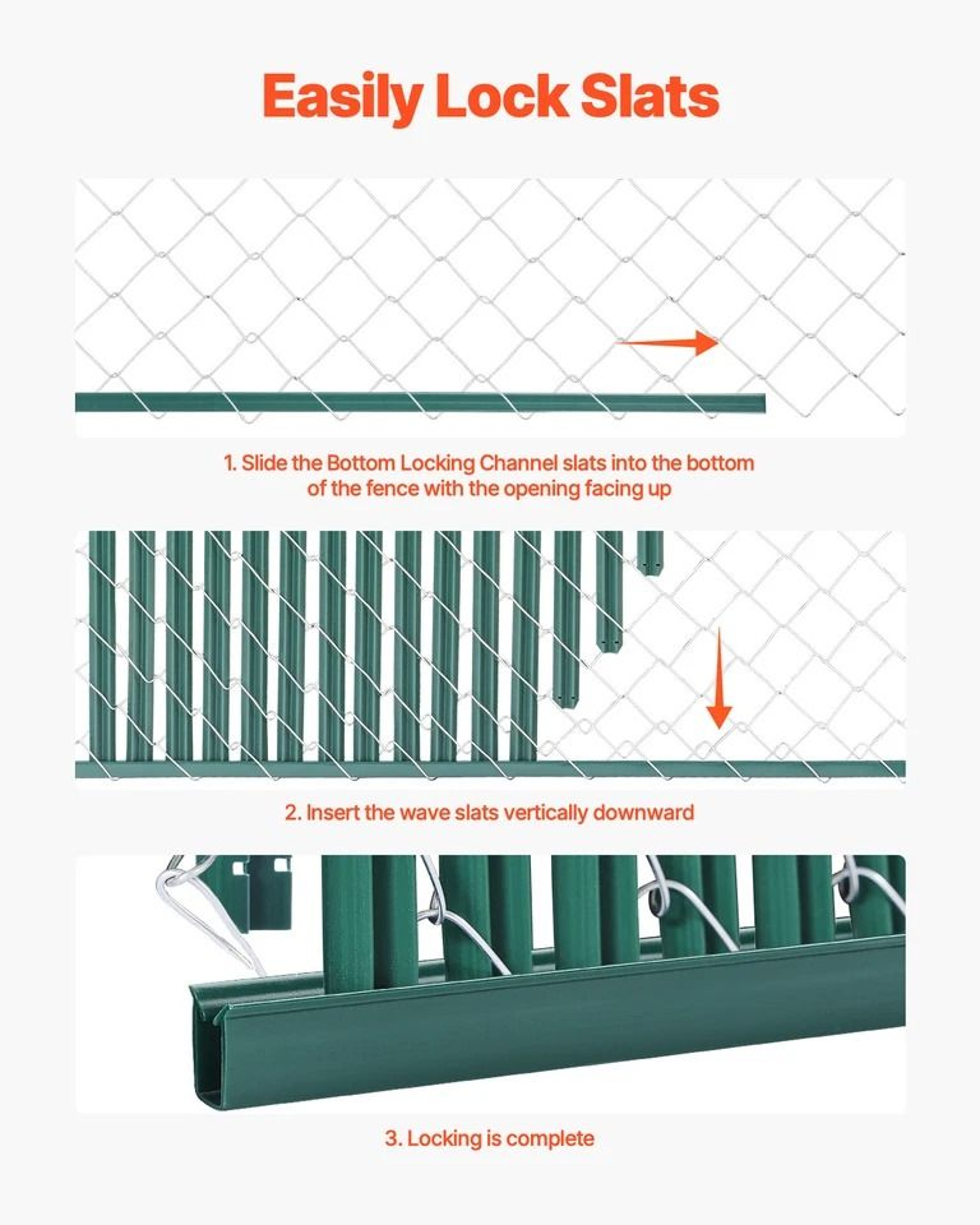 Green Chain Link Fence Privacy Slats With Bottom Lock For High Fence SingleWall Design 4