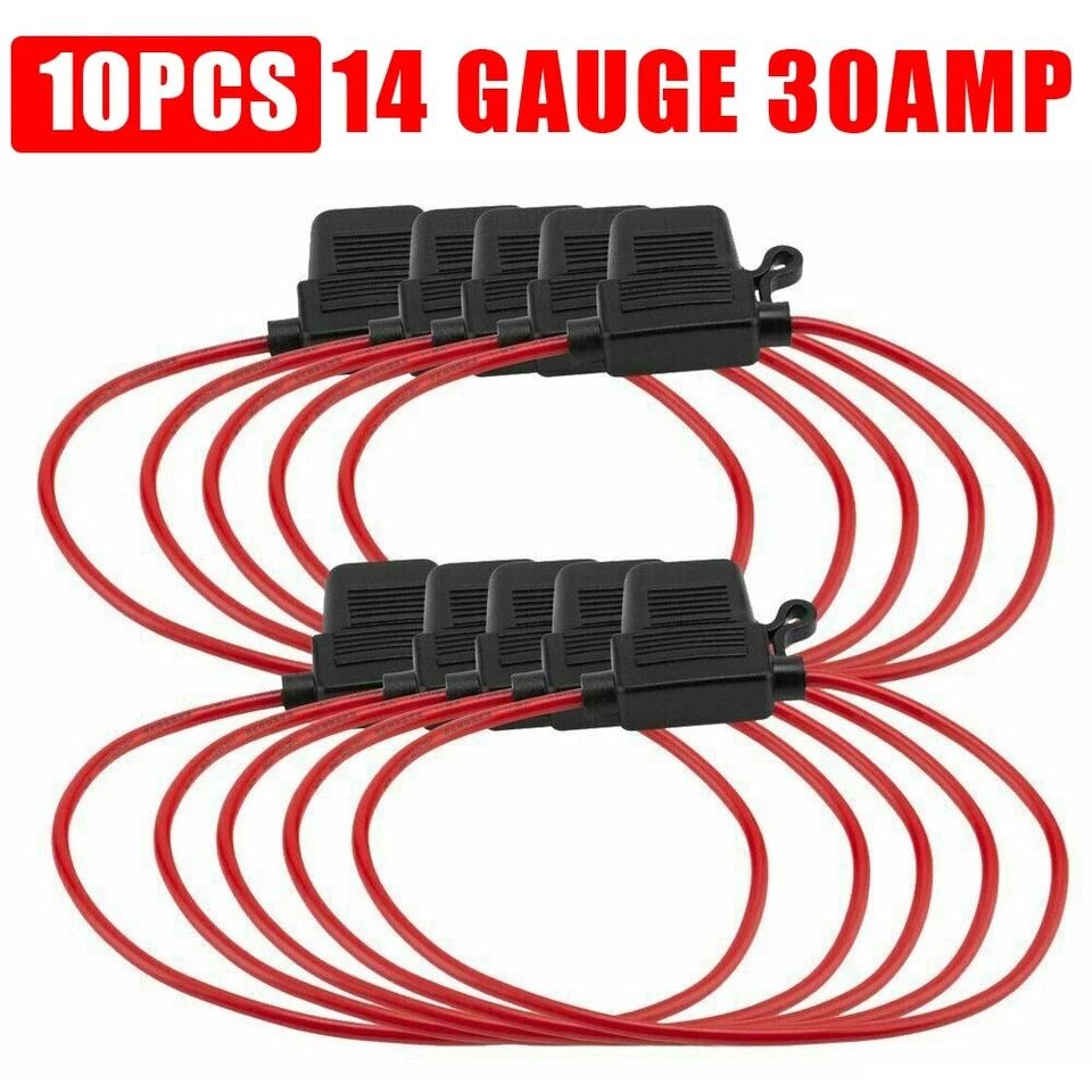 Gauge Inline ATCATO Fuse Holder With AMP Blade Fuse Cover 7