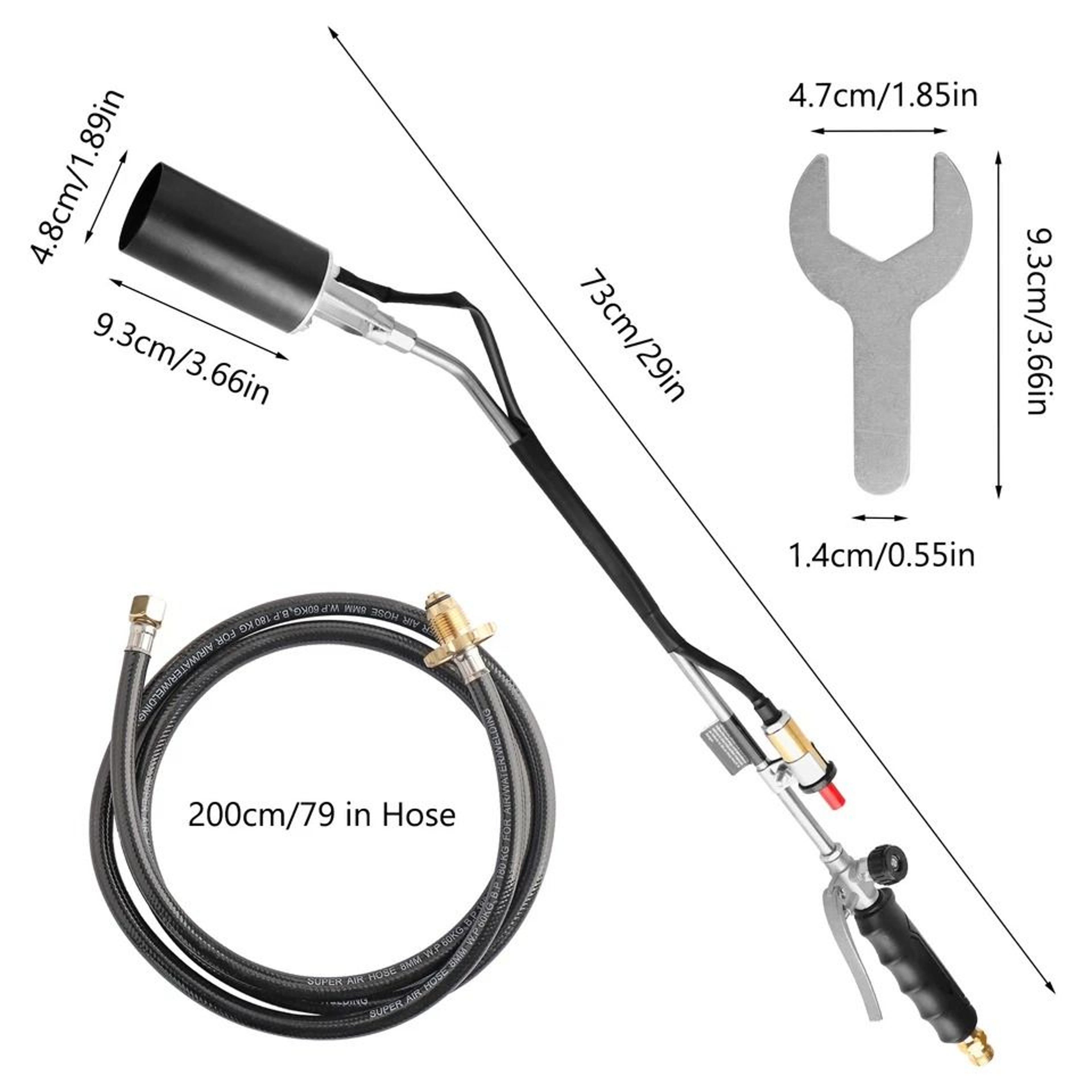 Portable Propane Torch Weed Burner HighTemperature Ice  Snow Melter Outdoor Flame Thrower With Hose 2