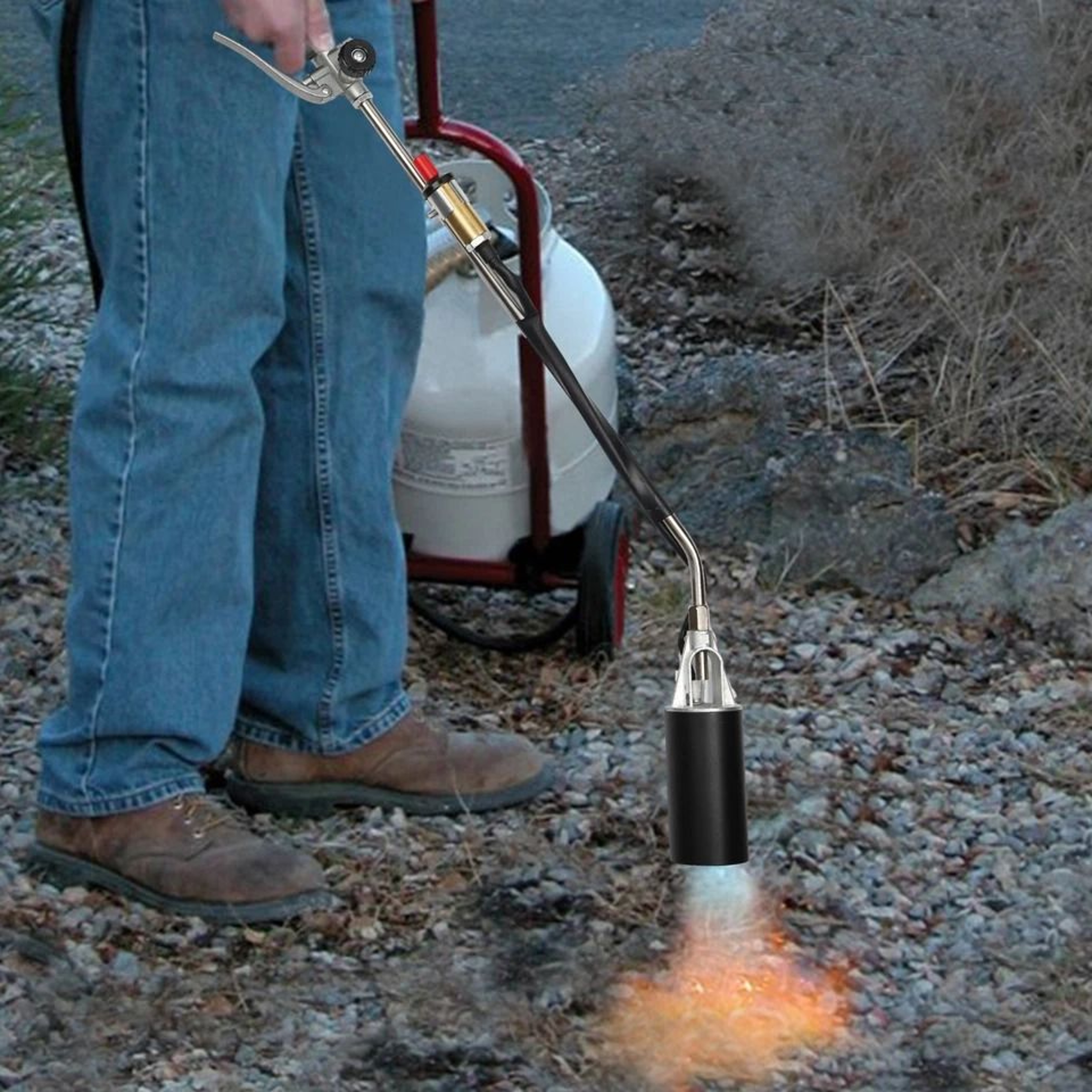 Portable Propane Torch Weed Burner HighTemperature Ice  Snow Melter Outdoor Flame Thrower With Hose 5