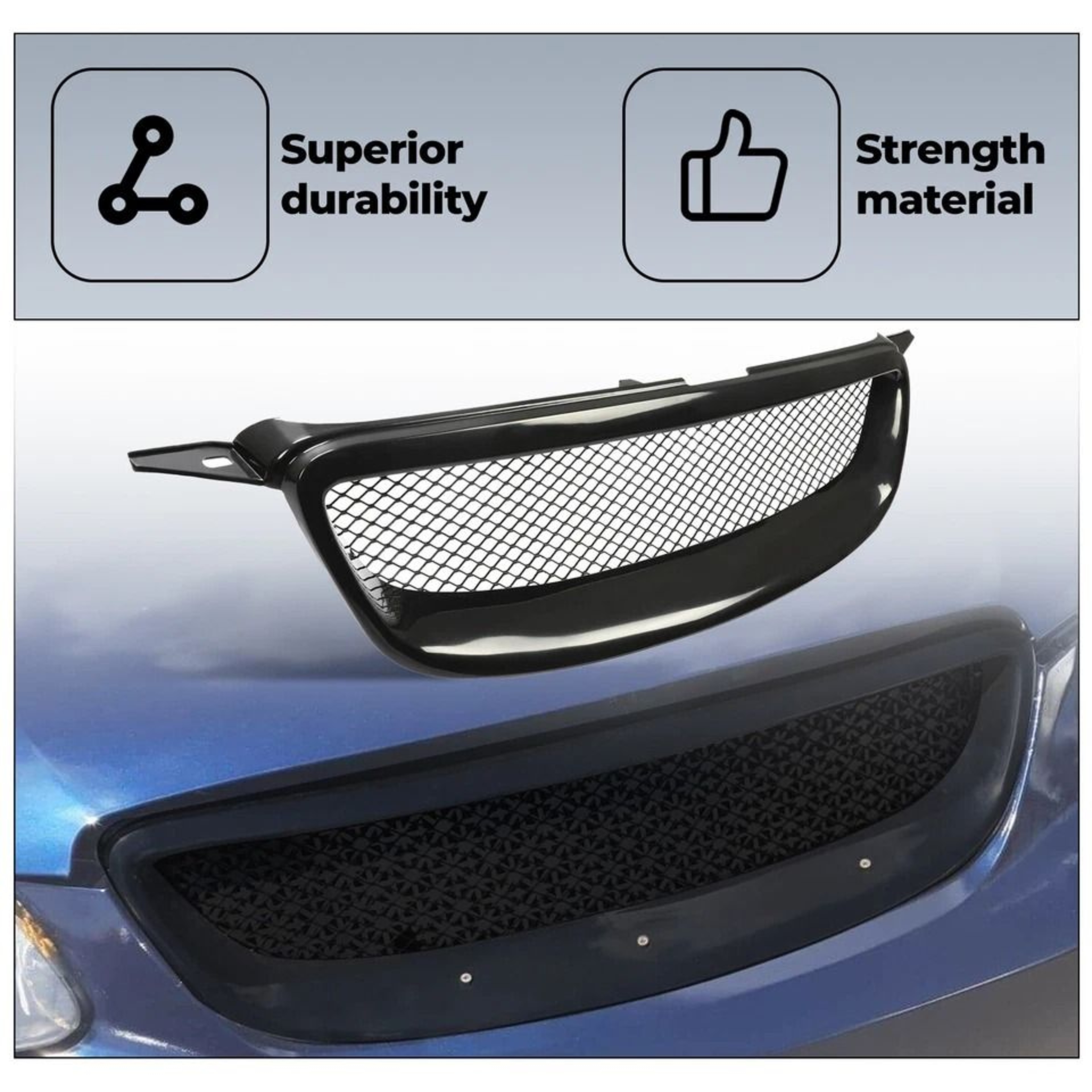 Glossy Black Metal Mesh Front Hood Grill For Toyota Corolla 5