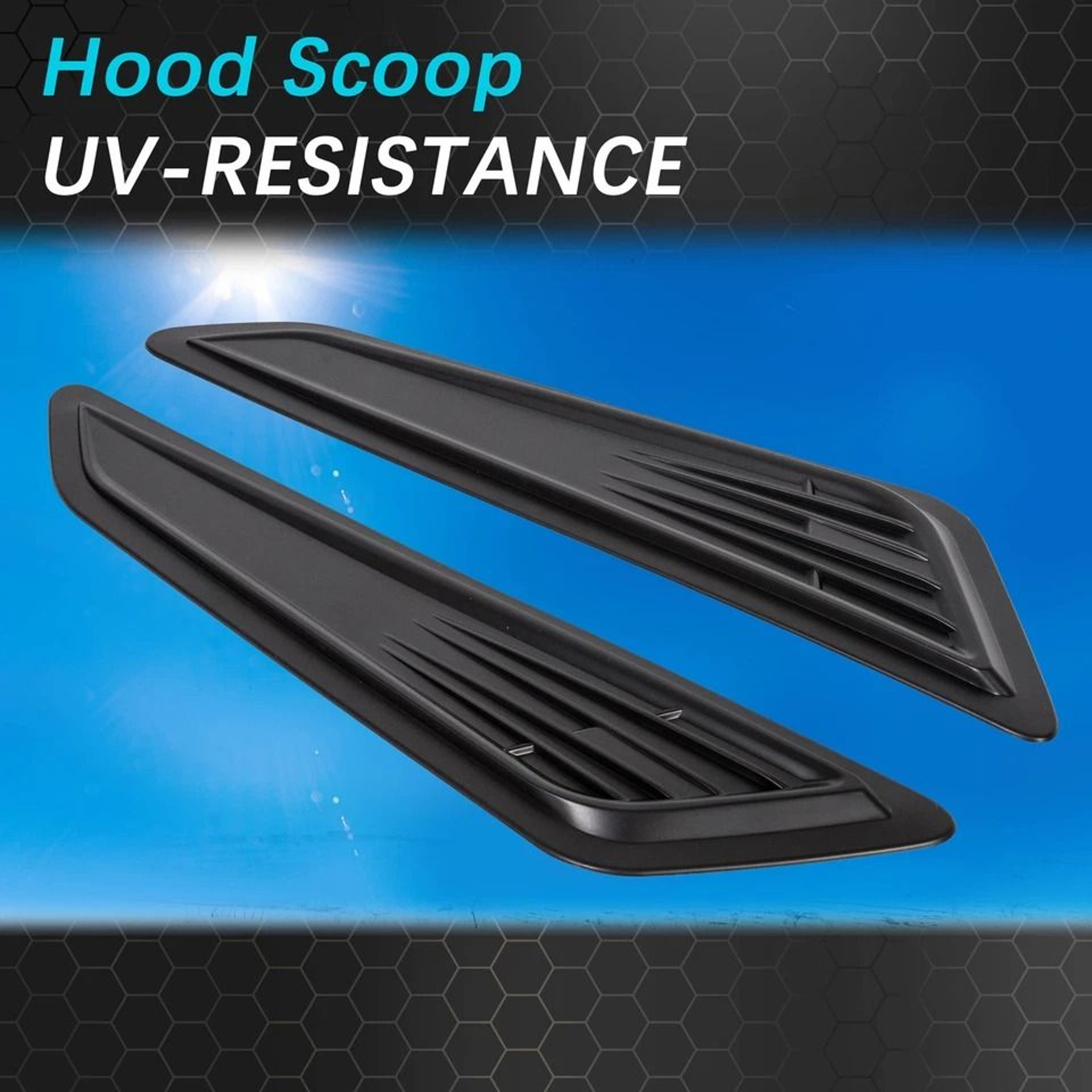 Black Bonnet Hood Vent Scoop Covers Enhance Your Rides Style 7