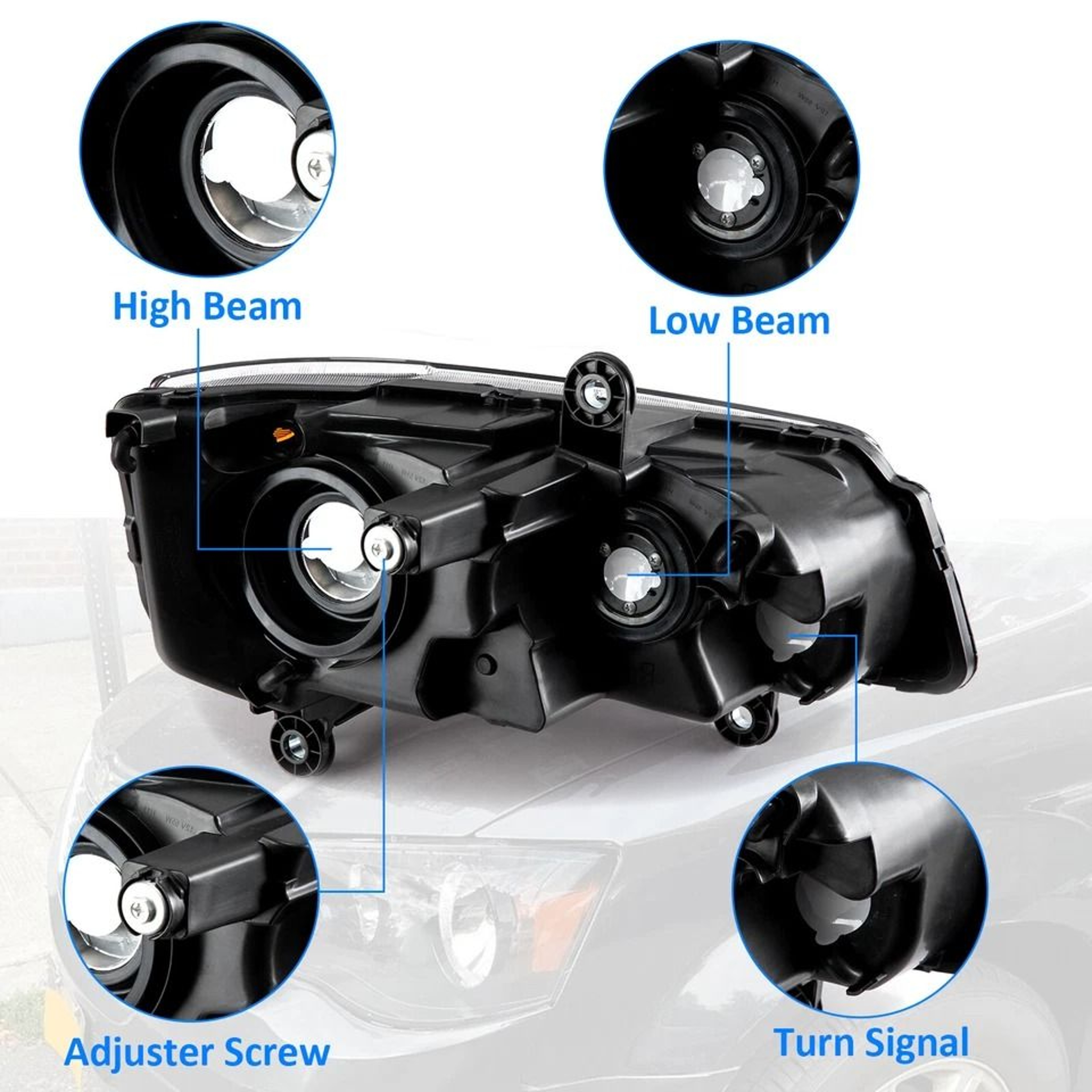 Premium Driver Side Headlight Assembly For Chrysler Town  Country  Dodge Grand Caravan Replacement  2