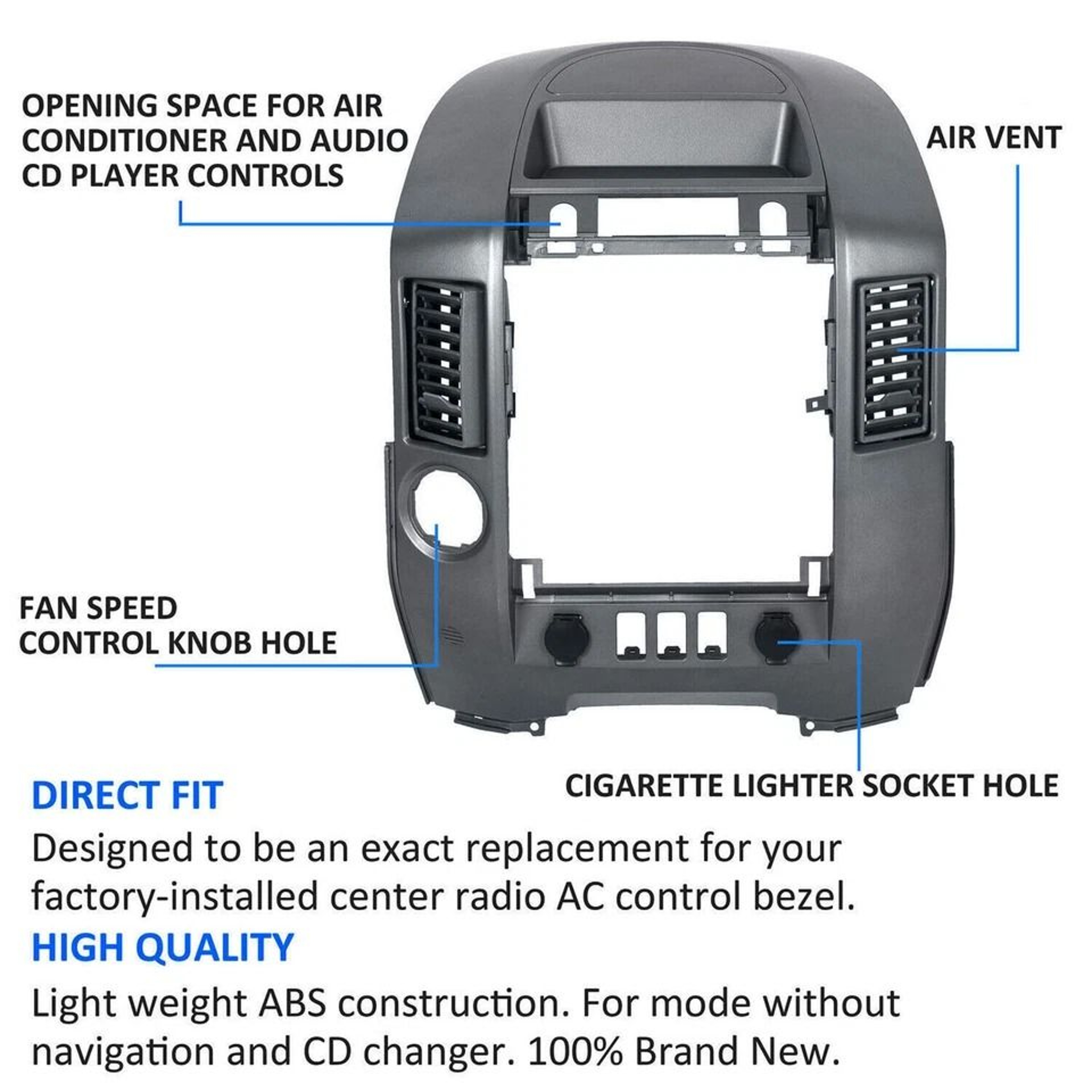 ABS Instrument Panel Lid Dash Radio Bezel For Titan XE SE Armada SE Premium Fit  Finish 6