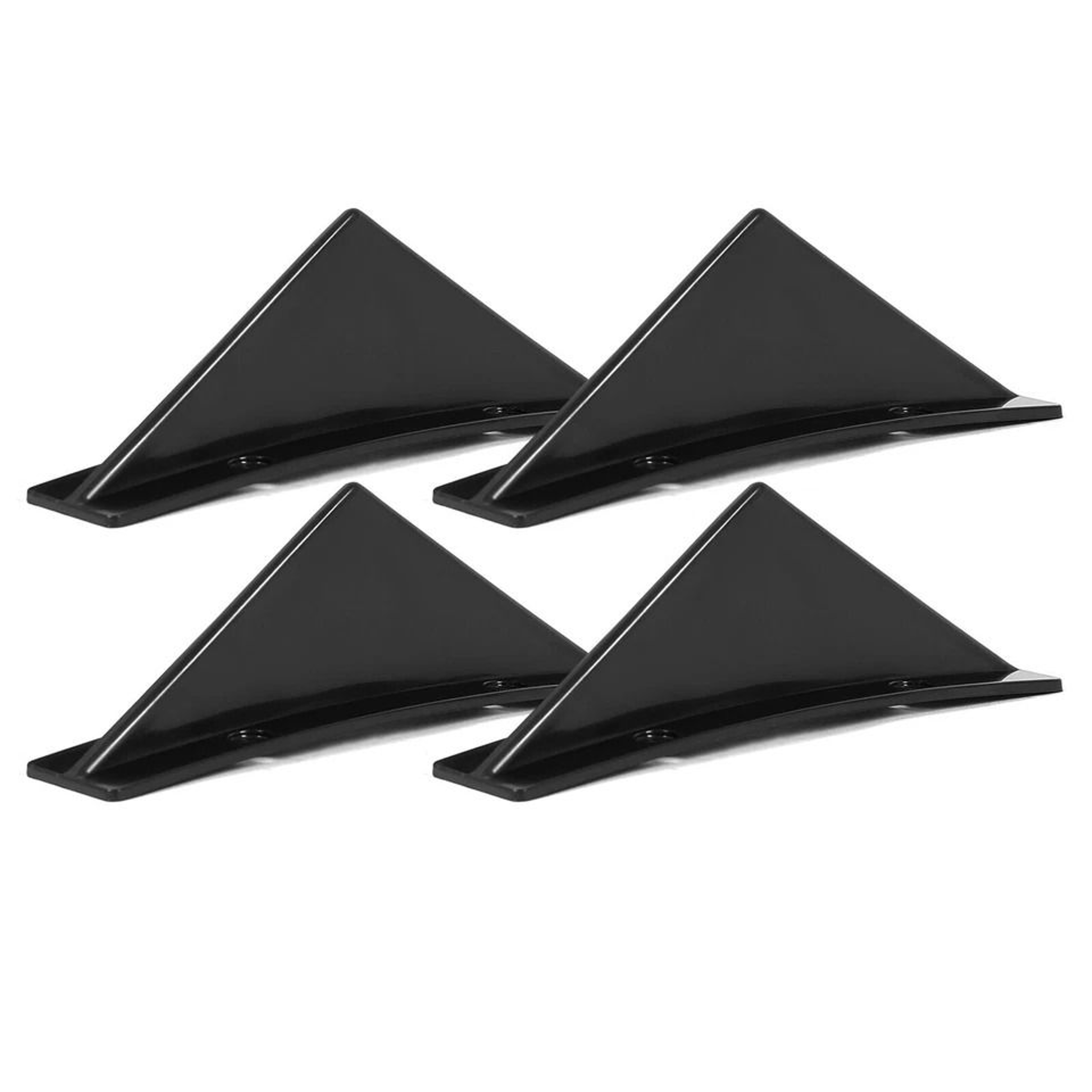 Universal Rear Bumper Diffuser Shark Fin Spoiler Lip Splitter Glossy Black Enhance Car Aerodynamics 8