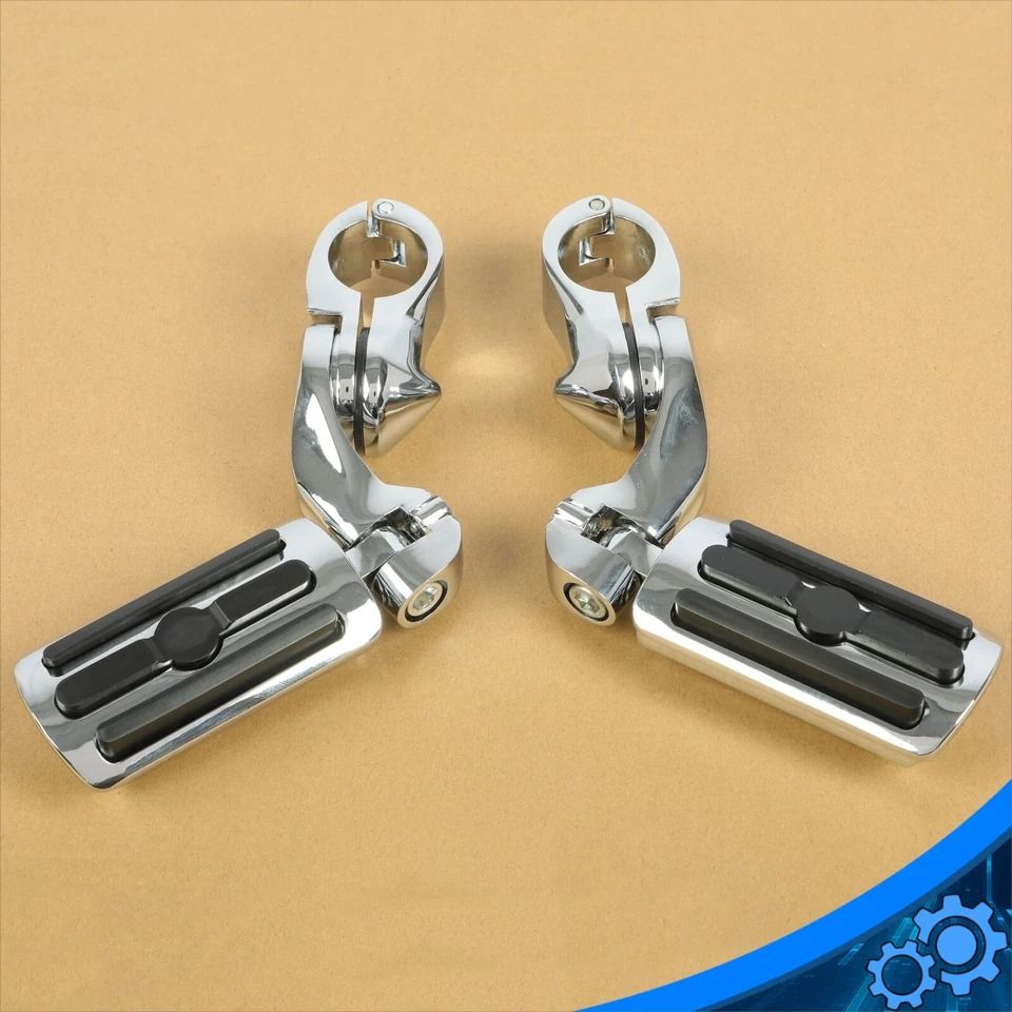 Harley Highway Foot Pegs Engine Guard Adjustable Crash Bar Footrests 7
