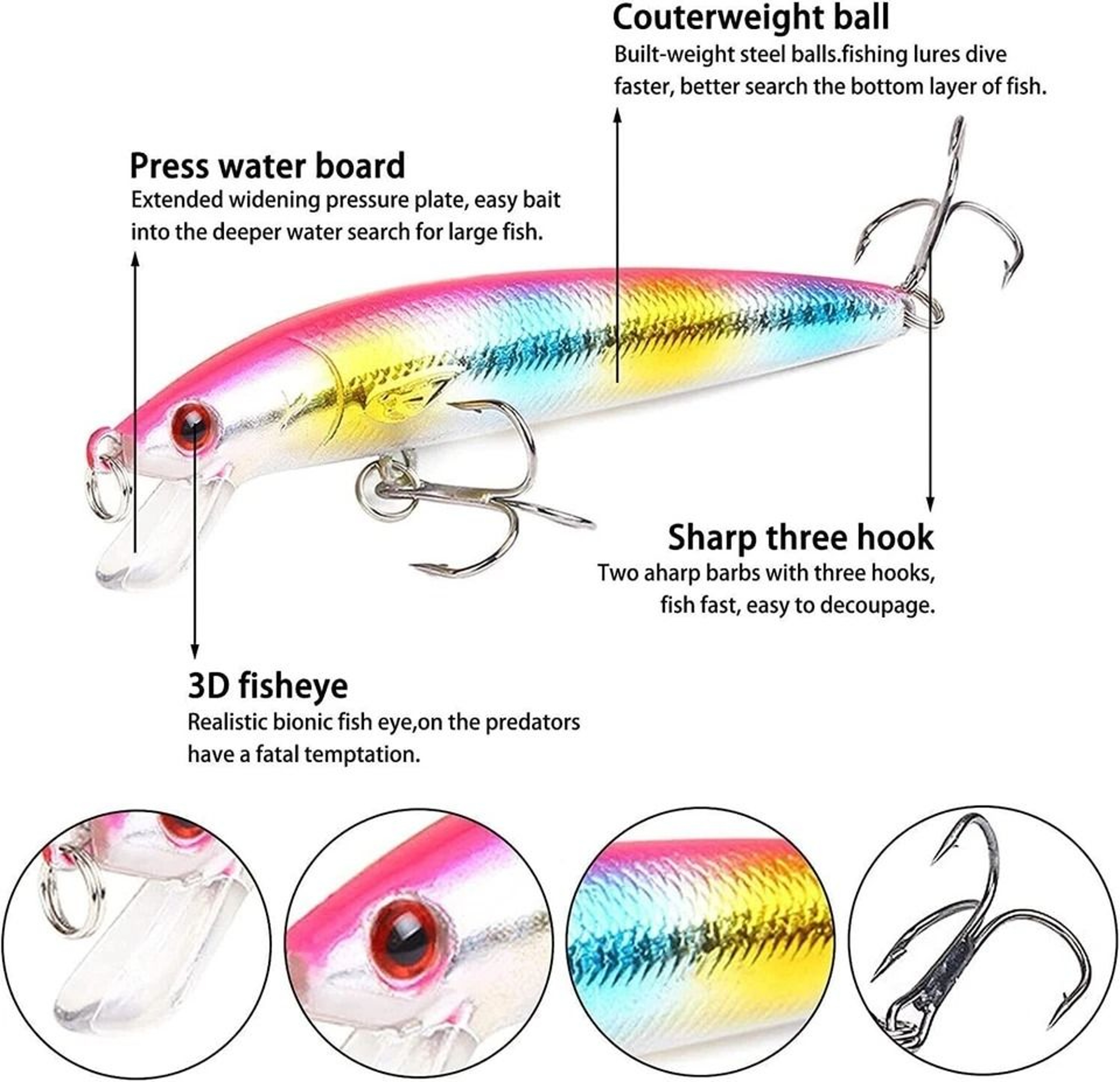 Lot Kinds Of Fishing Lures Crankbaits Hooks Minnow Baits Tackle Crank 3