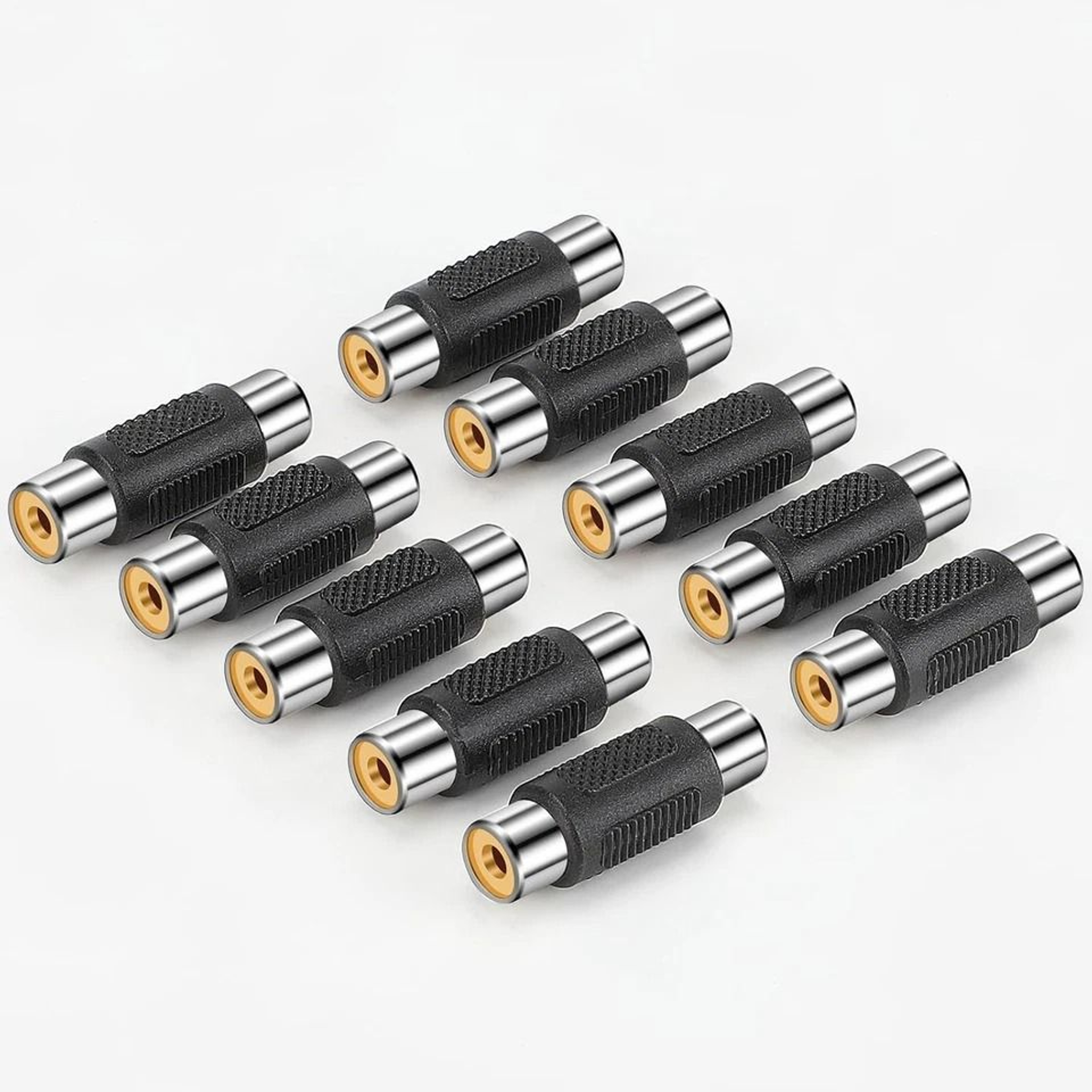 RCA Female To Female Coupler Adapter For AV Audio Video Cable Extension 9