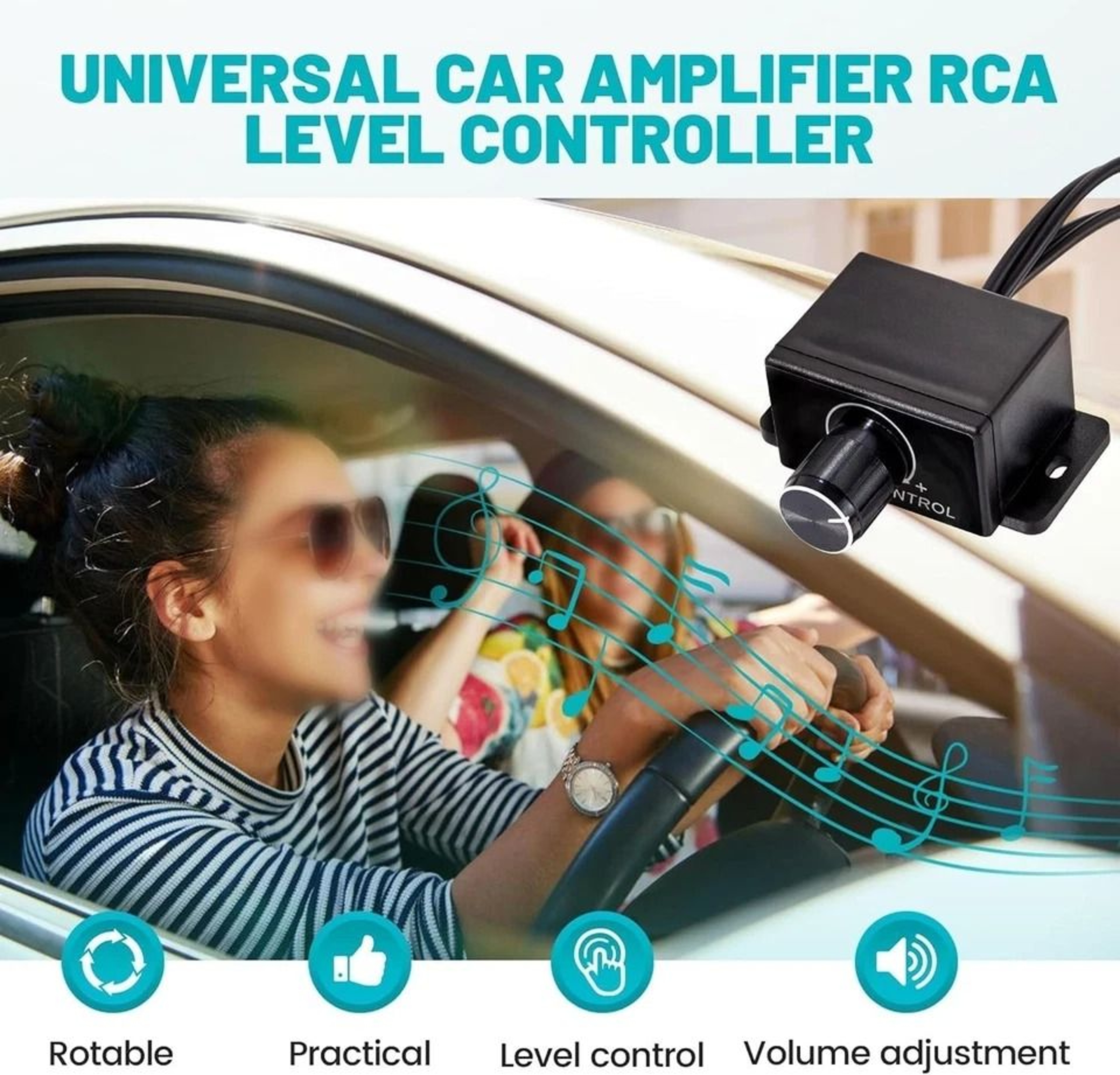 Universal Car Bass Knob RCA Level Controller For Amplifier And Subwoofer 4