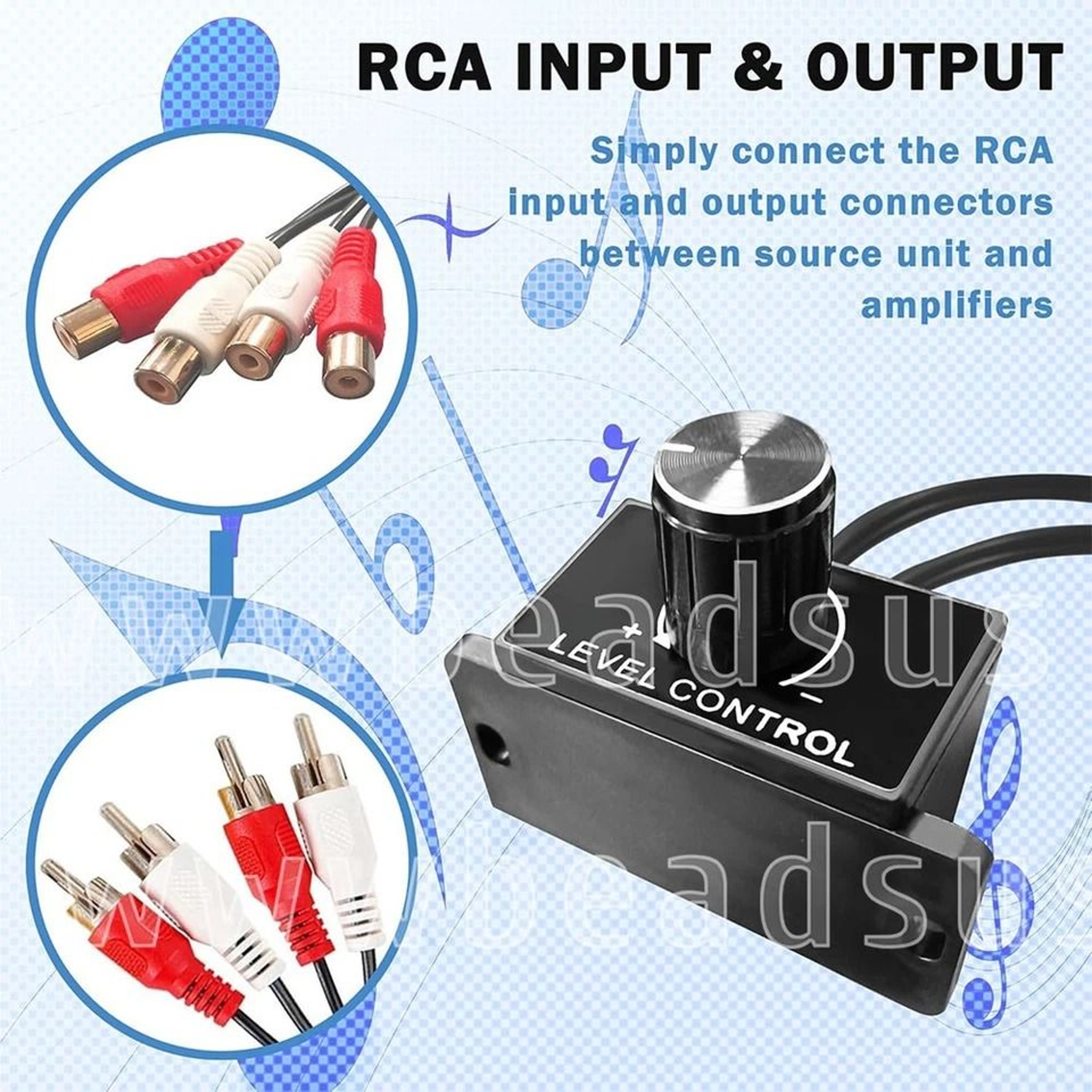 Universal Car Bass Knob RCA Level Controller For Amplifier And Subwoofer 7