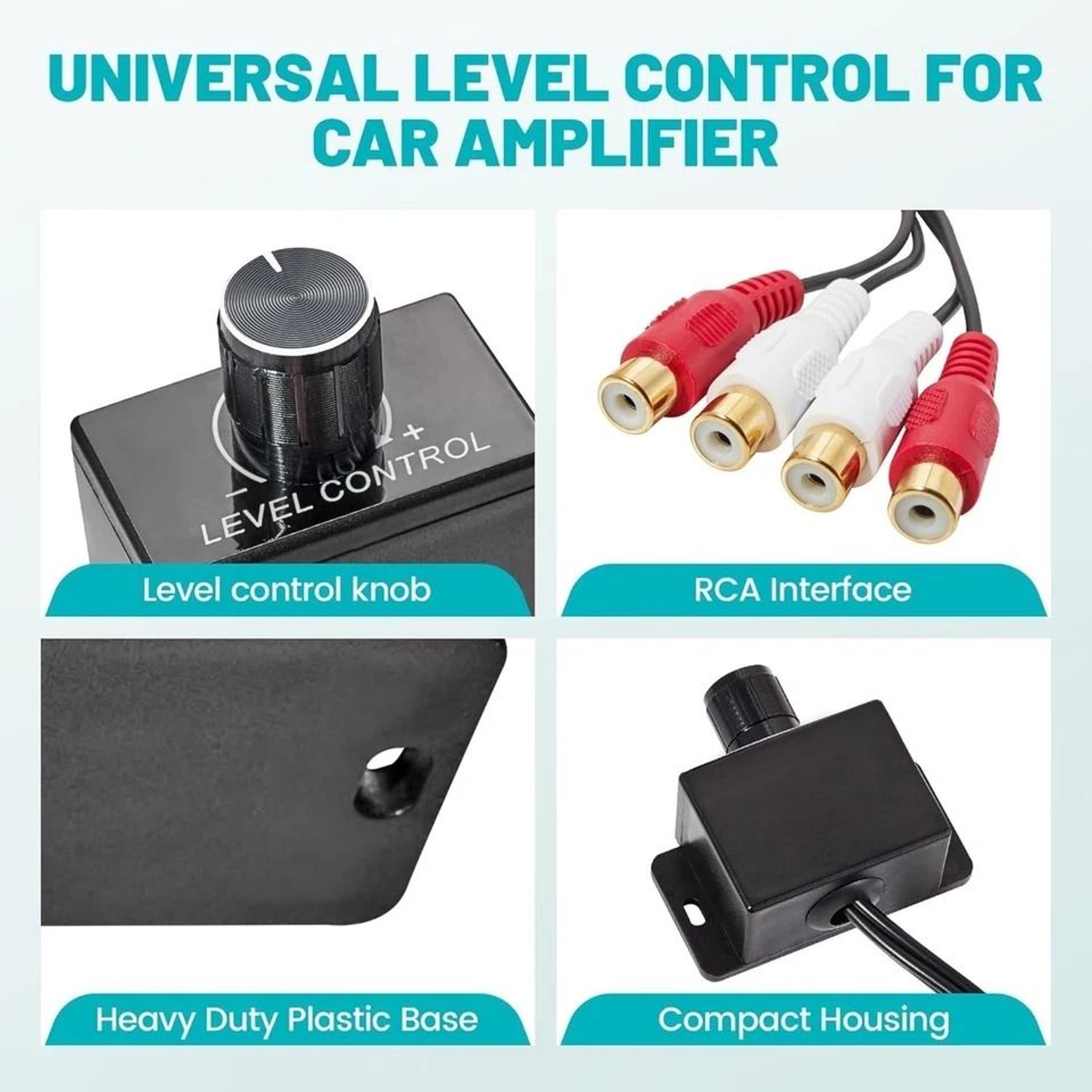 Universal Car Bass Knob RCA Level Controller For Amplifier And Subwoofer 9
