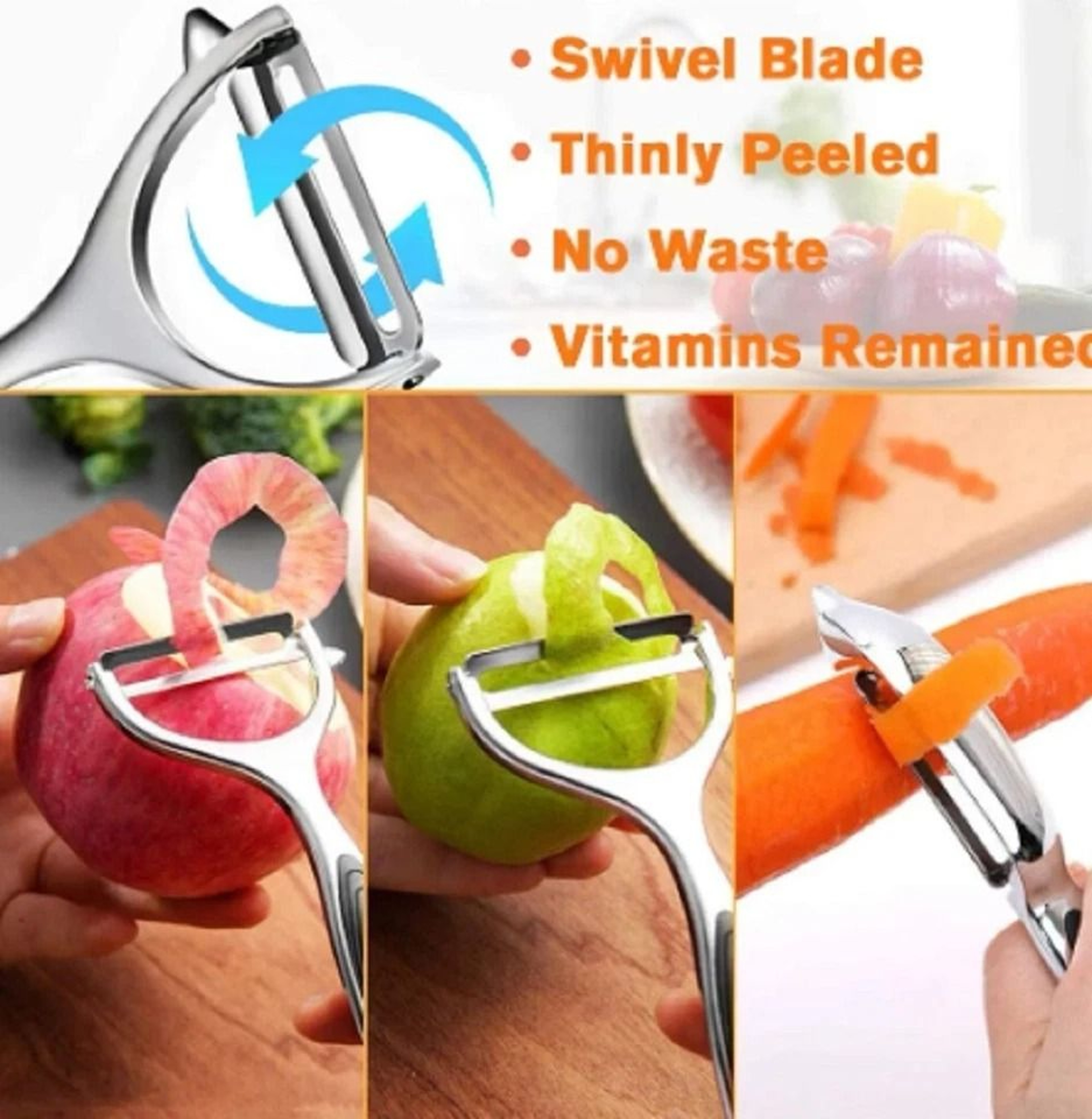 Stainless Steel Vegetable  Fruit Peeler Set With NonSlip Handle Potato  Carrot Peeler 8