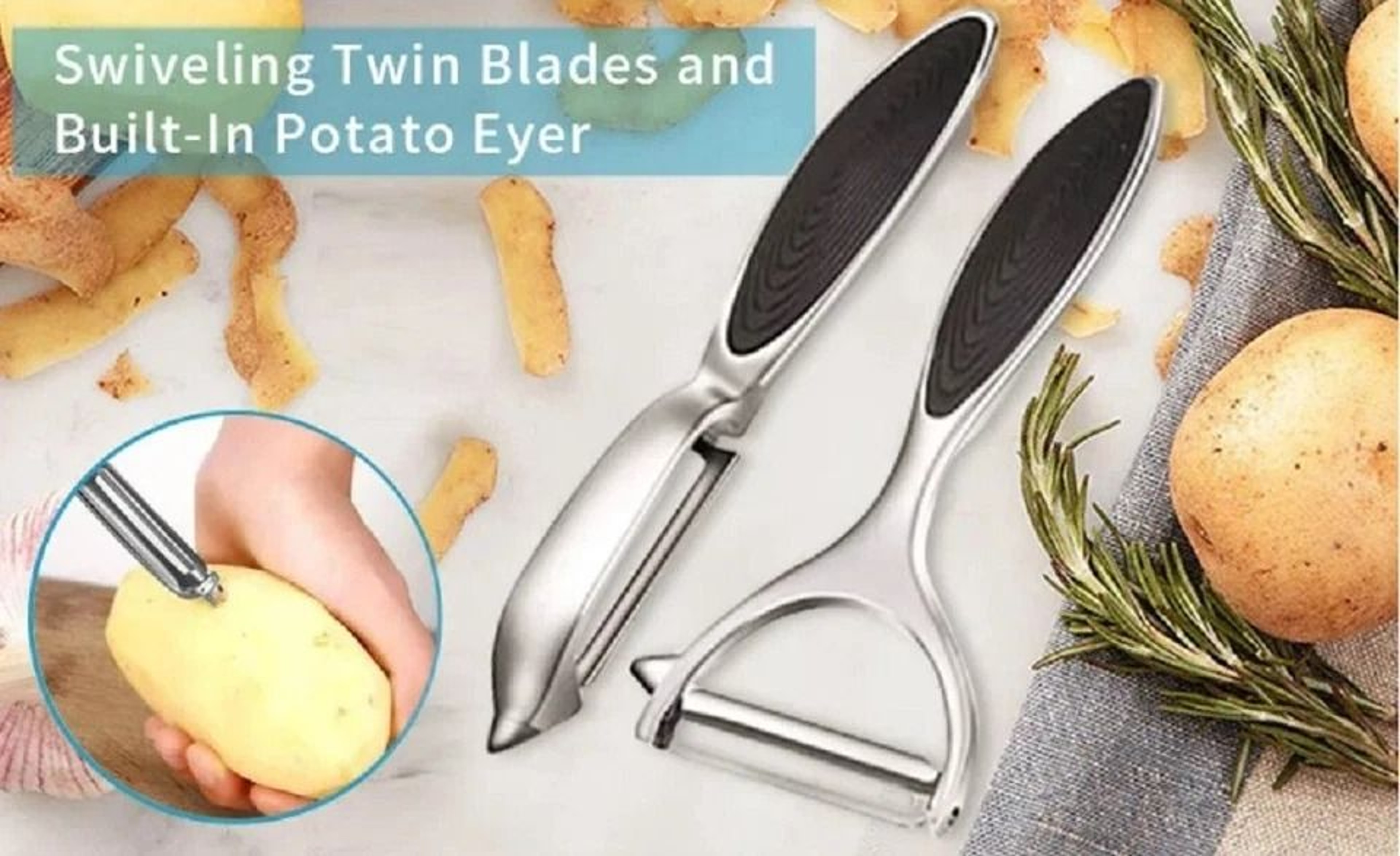 Stainless Steel Vegetable  Fruit Peeler Set With NonSlip Handle Potato  Carrot Peeler 9
