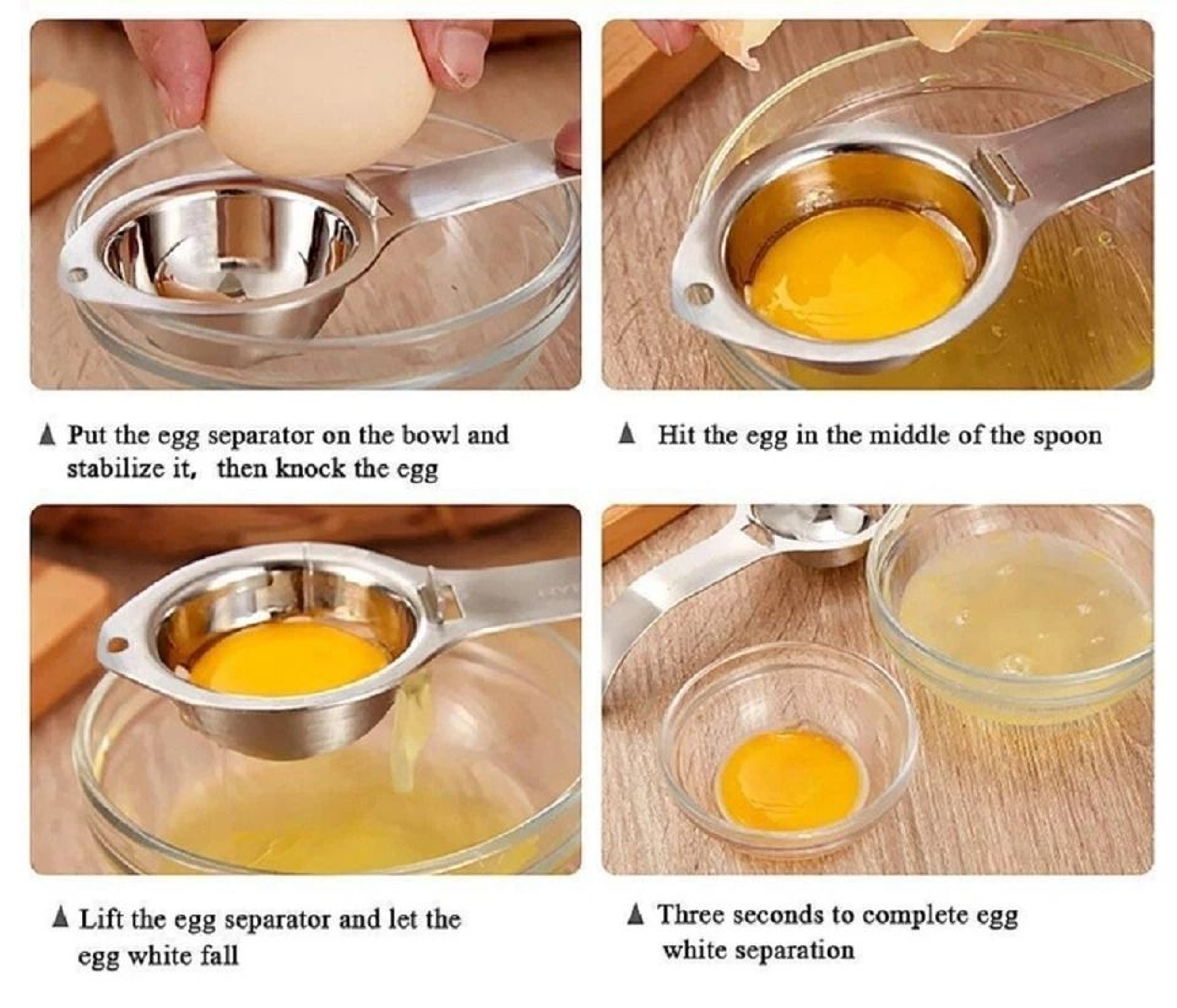 Egg Yolk White Separator Sieve Tool Easy Kitchen Gadget For Baking And Cooking 3