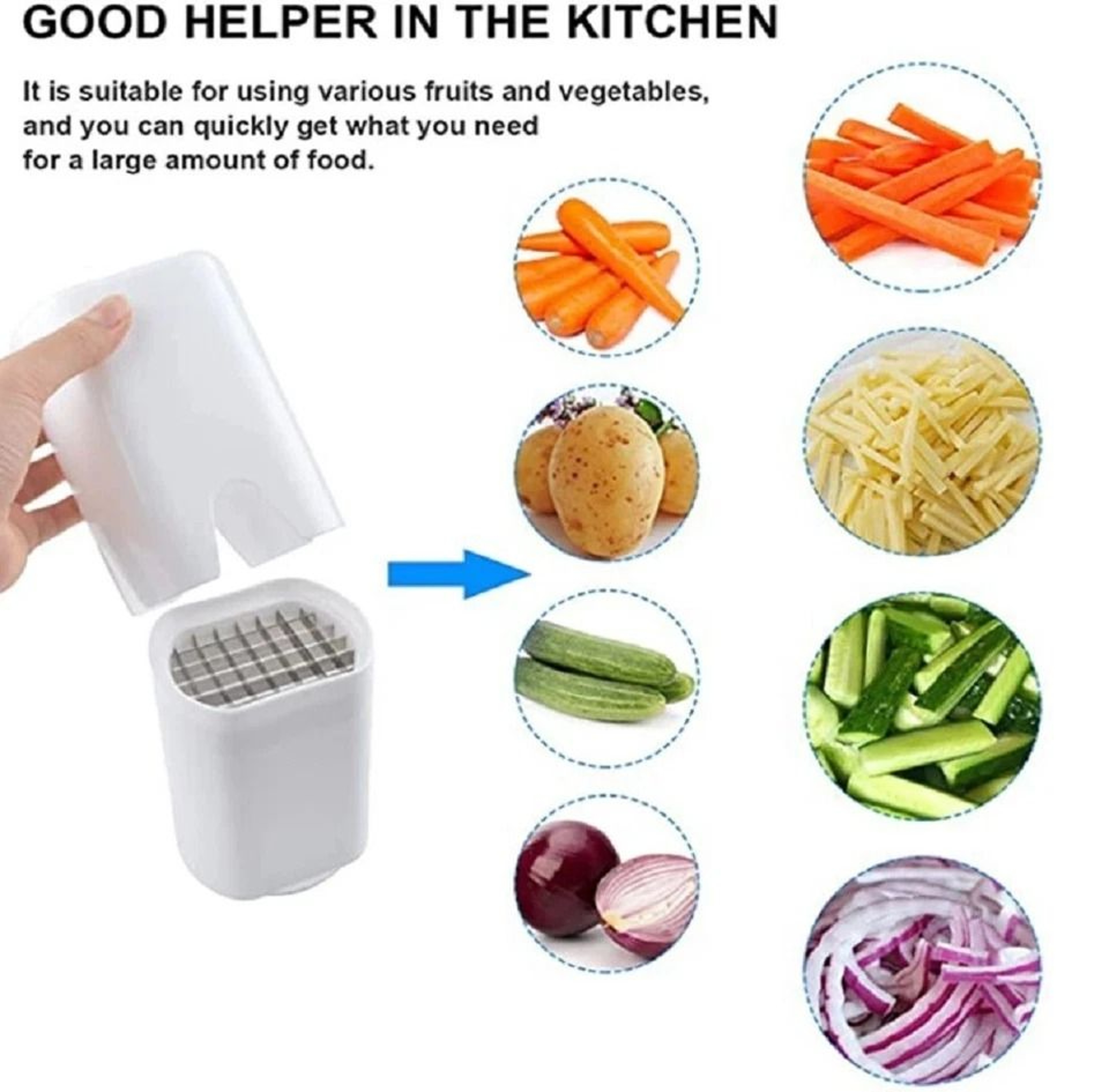 Potato Fries Cutter Easy French Fry Cutter And Vegetable Dicer Chopper For Quick Kitchen Prep 4
