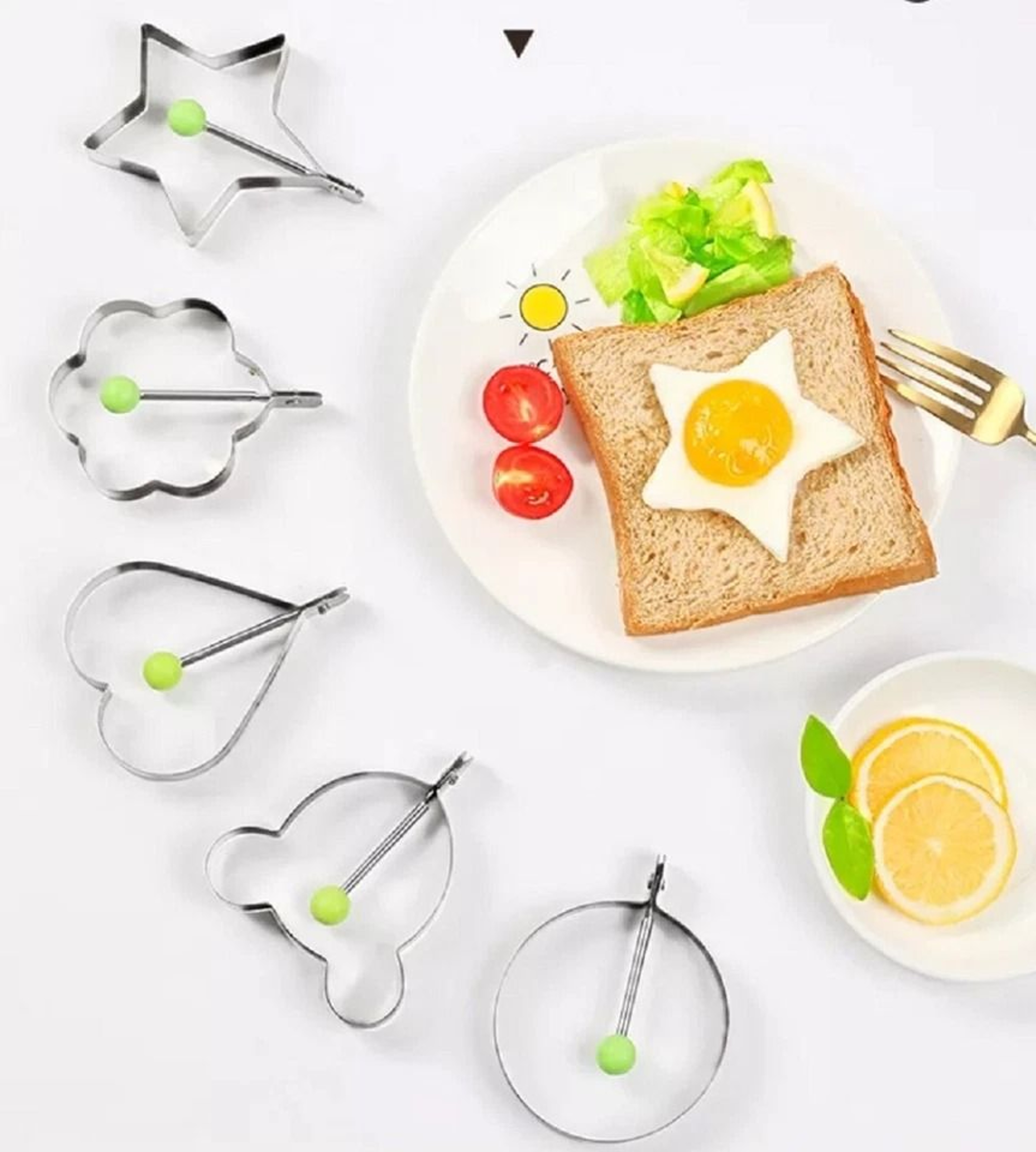 Nonstick Stainless Steel Pancake  Egg Rings Set Ideal For Perfect Breakfasts 6
