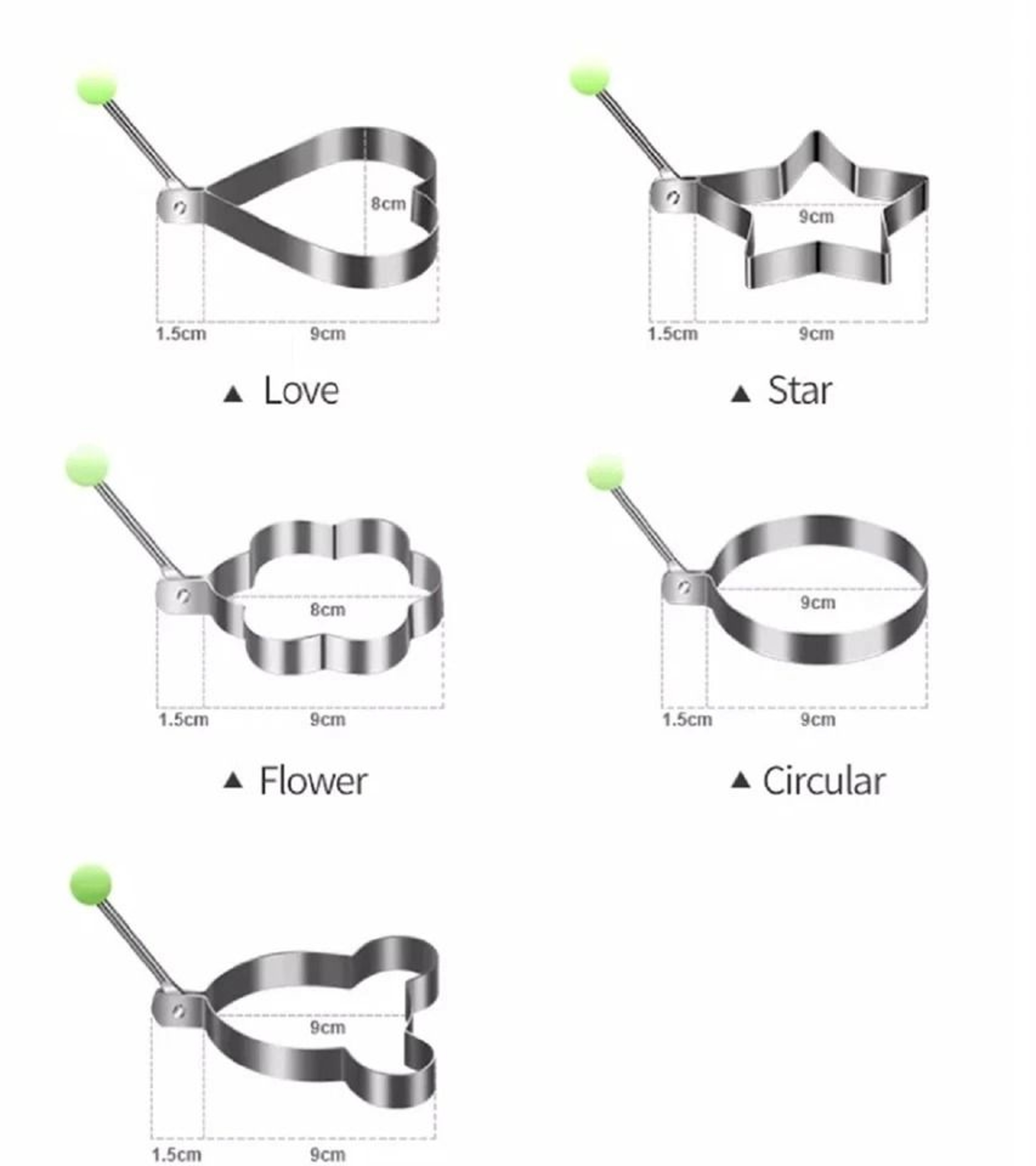 Nonstick Stainless Steel Pancake  Egg Rings Set Ideal For Perfect Breakfasts 7
