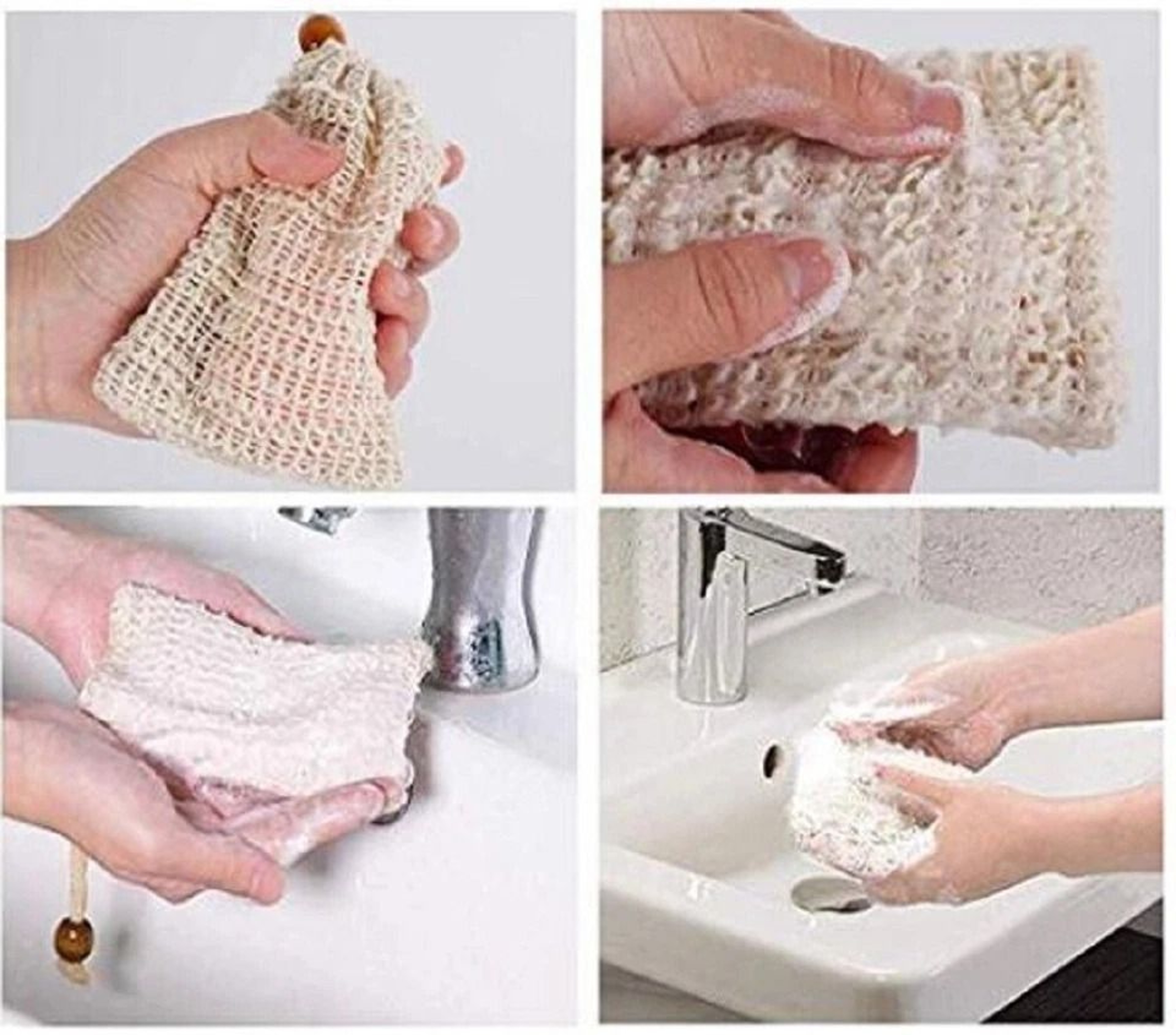 Sisal Soap Saver Bags Natural Exfoliating Pouches For Shower  Bath 6