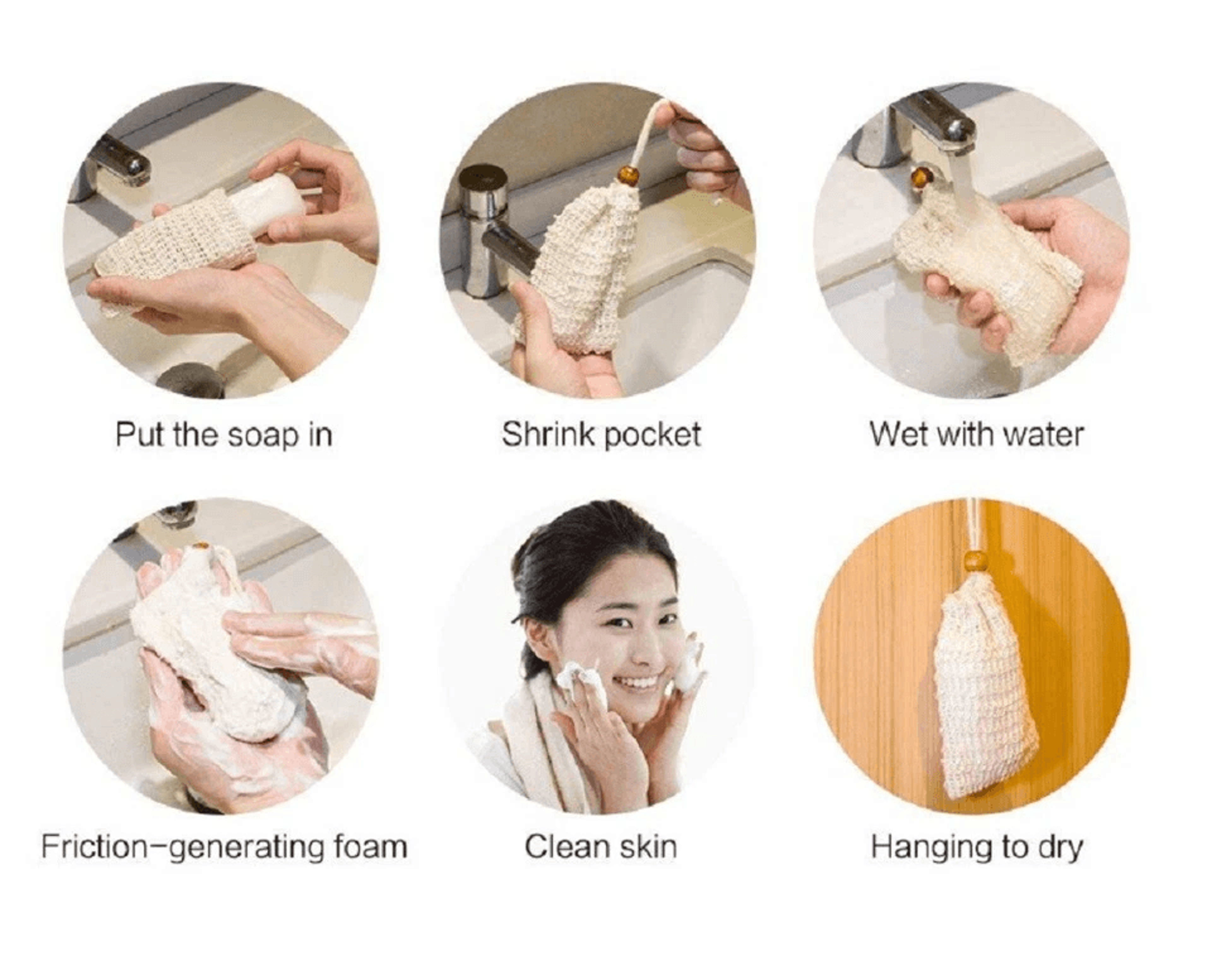 Sisal Soap Saver Bags Natural Exfoliating Pouches For Shower  Bath 8