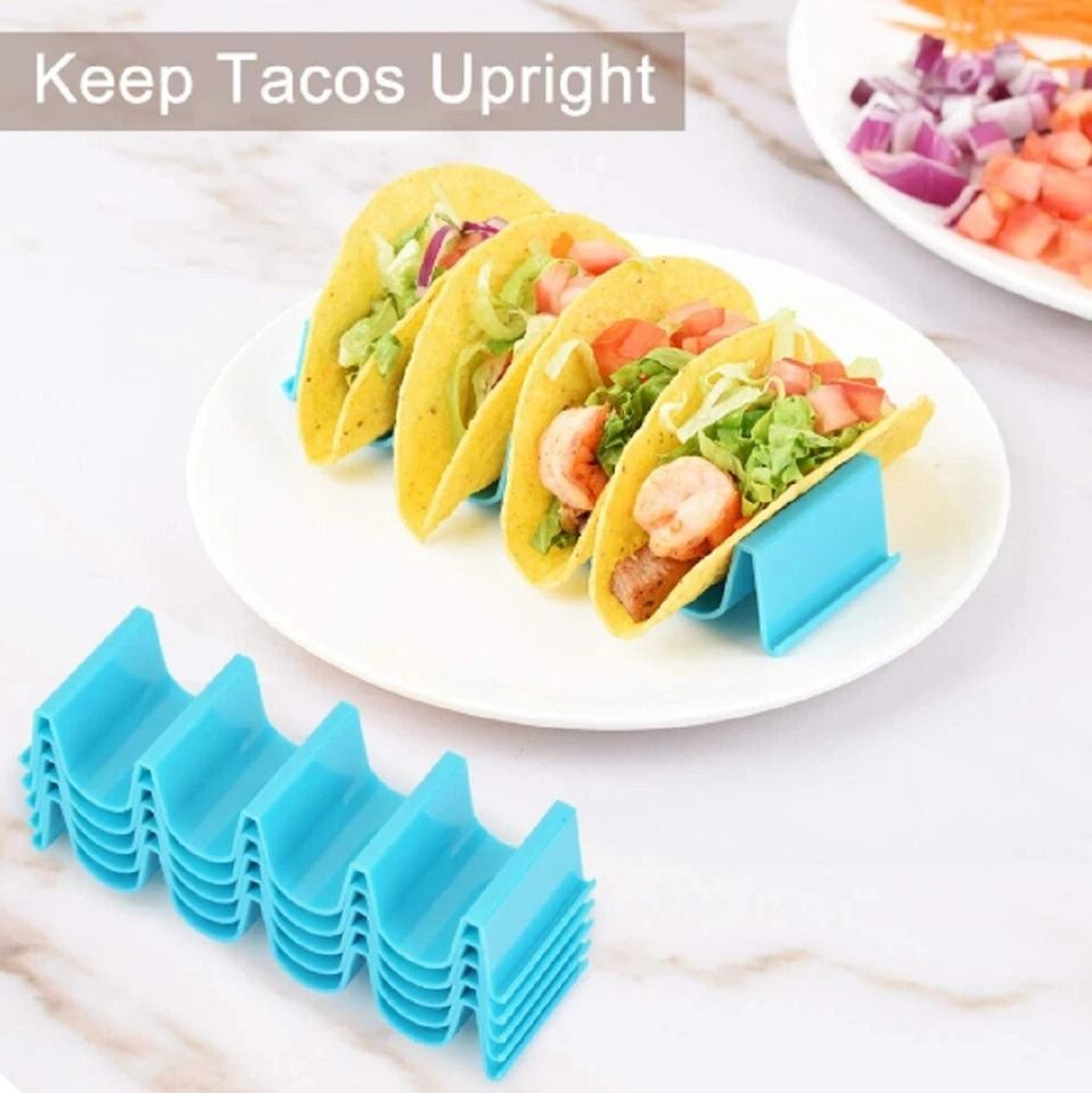 Taco Holder Stand For Hard Shell Tacos BPAFree Durable Plastic Tray For Easy Tacos 3