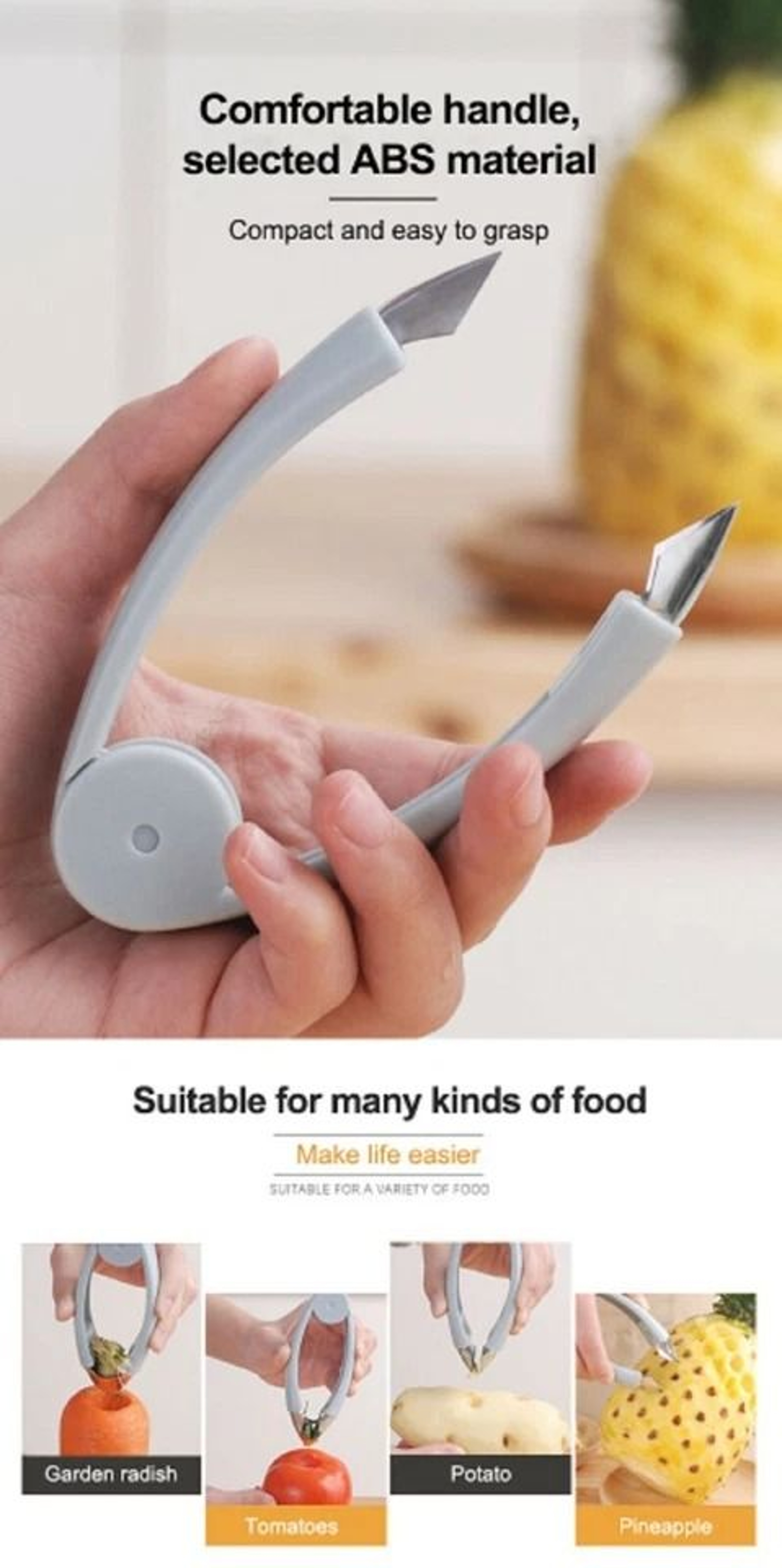 Pineapple Eye Remover  Strawberry Huller Kitchen Tool For Effortless Fruit Prep 2
