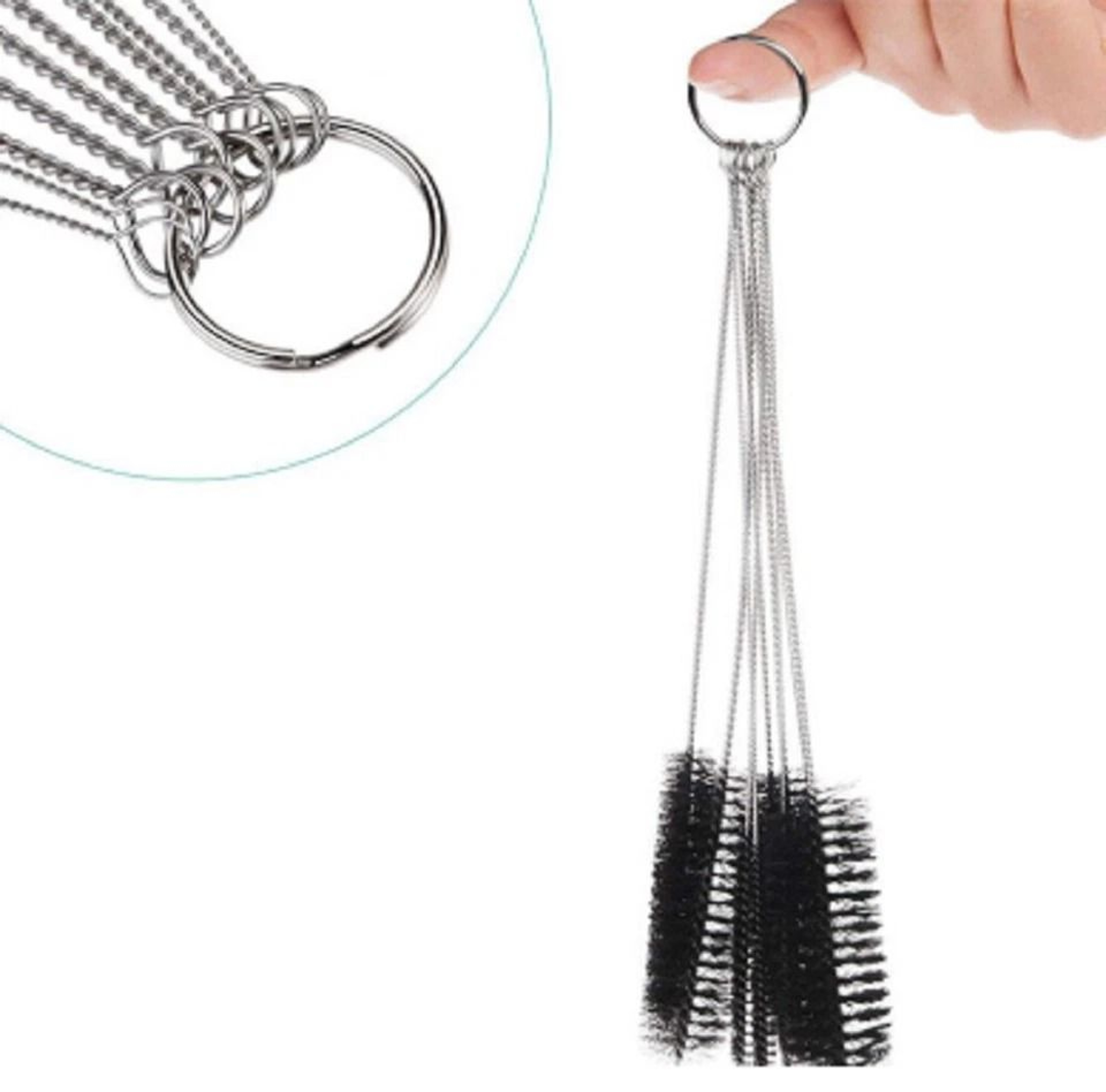 Nylon Bristle Straw Cleaning Brushes Stainless Steel Wire Drink Pipe Cleaner For Easy EcoFriendly C 1