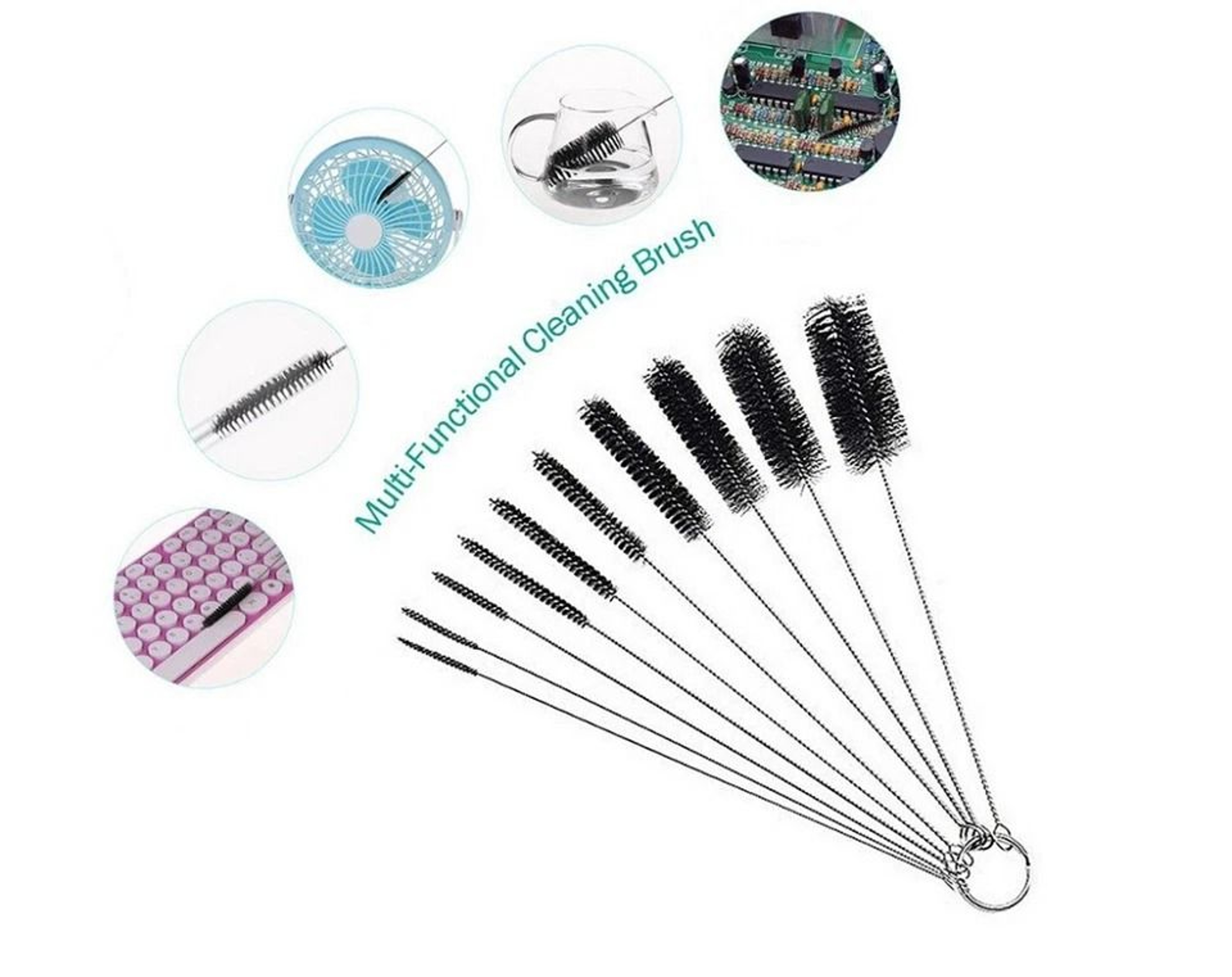 Nylon Bristle Straw Cleaning Brushes Stainless Steel Wire Drink Pipe Cleaner For Easy EcoFriendly C 3